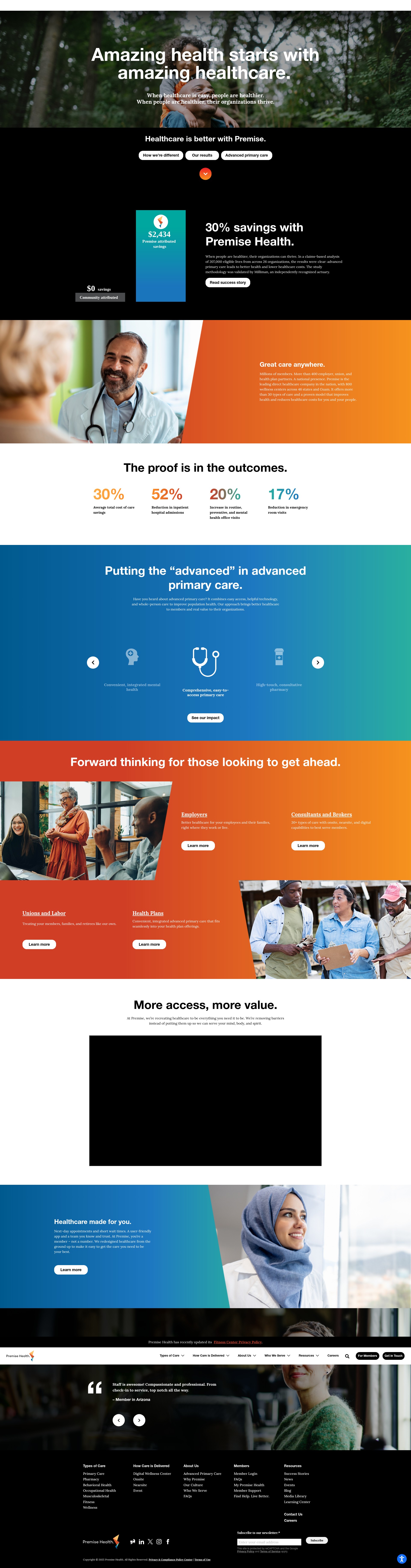 Screenshot of www.premisehealth.com