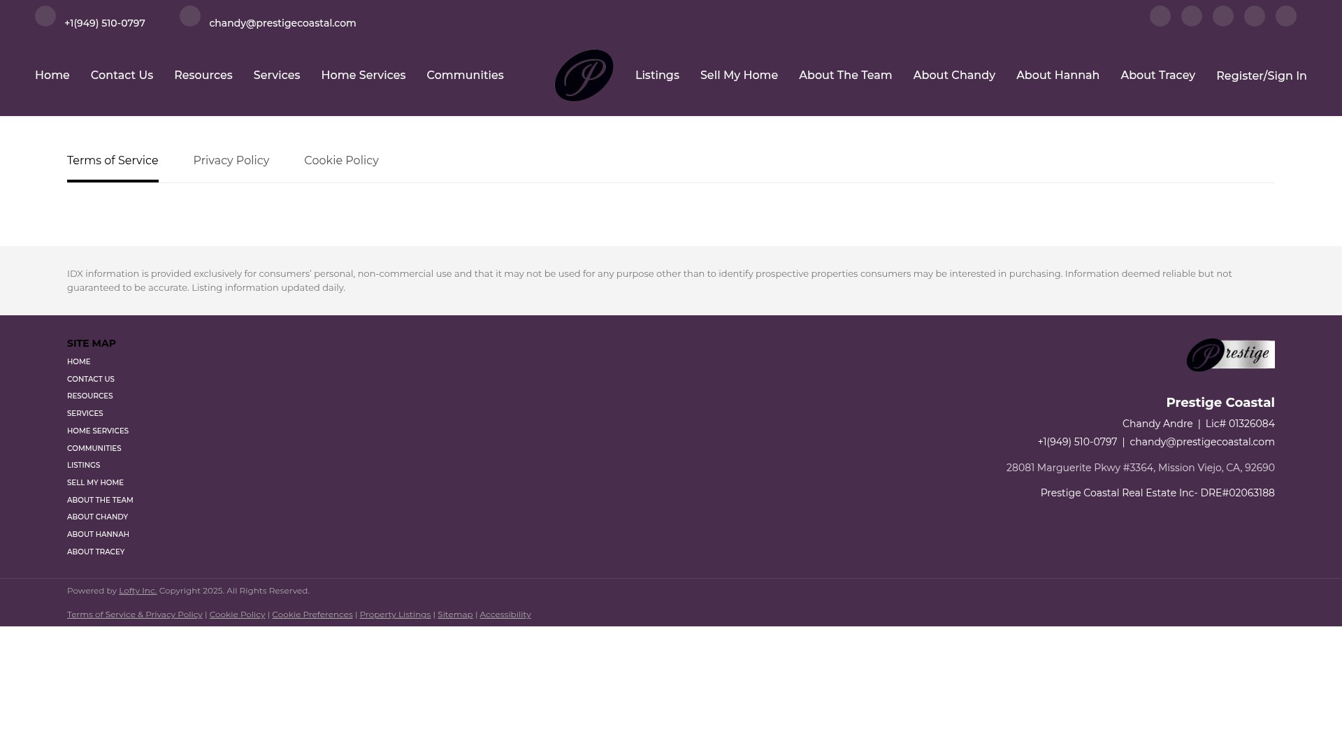 Screenshot of www.prestigecoastal.com