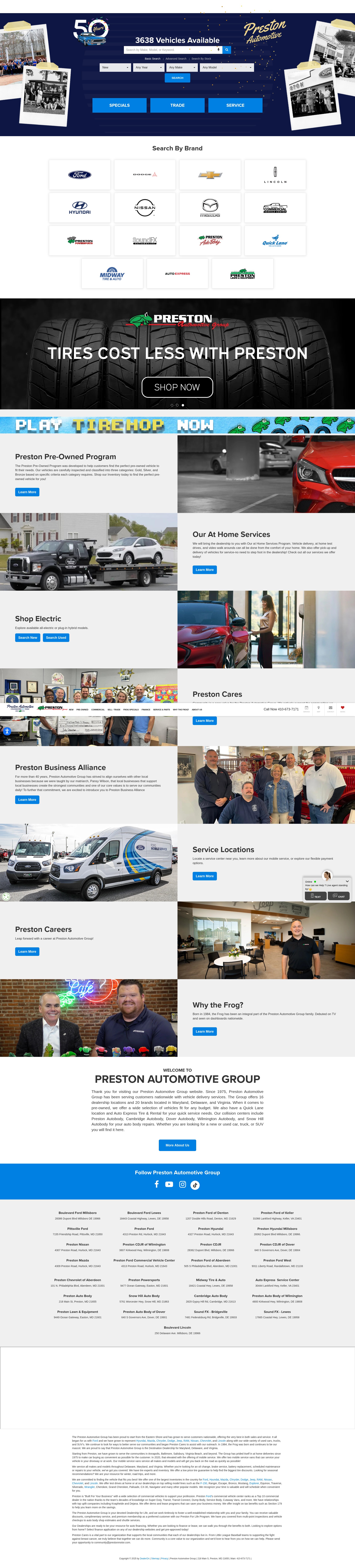 Screenshot of www.prestonmotor.com
