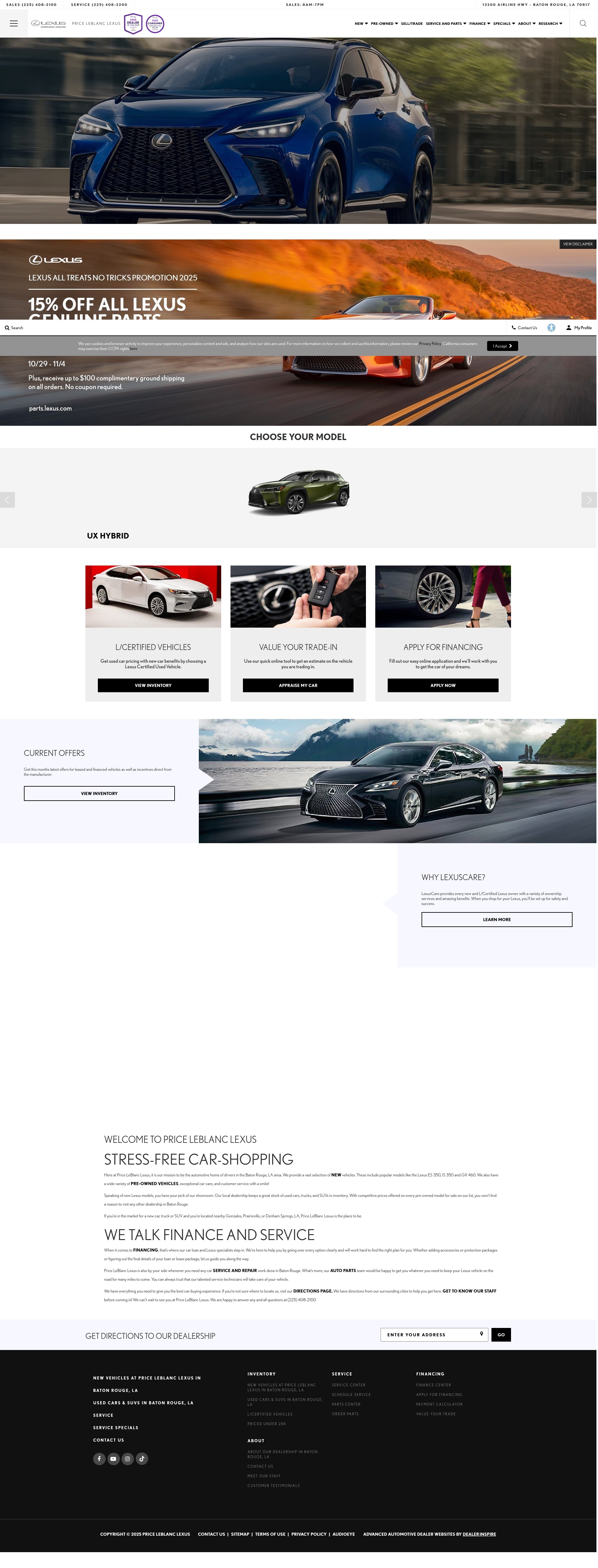 Screenshot of www.priceleblanclexus.com