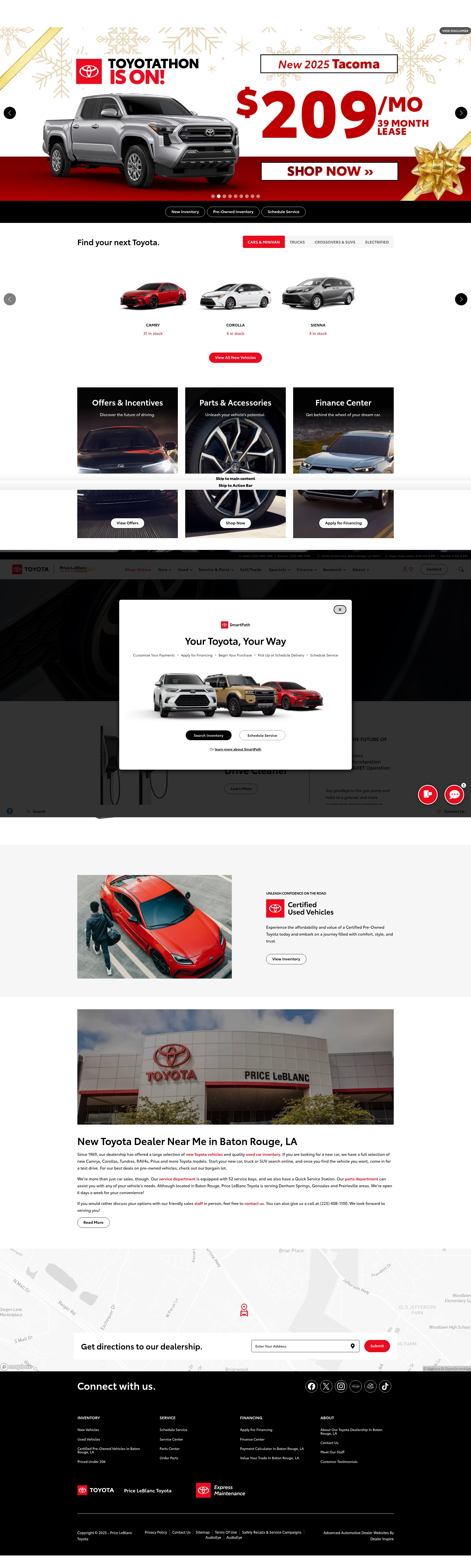 Screenshot of www.priceleblanctoyota.com