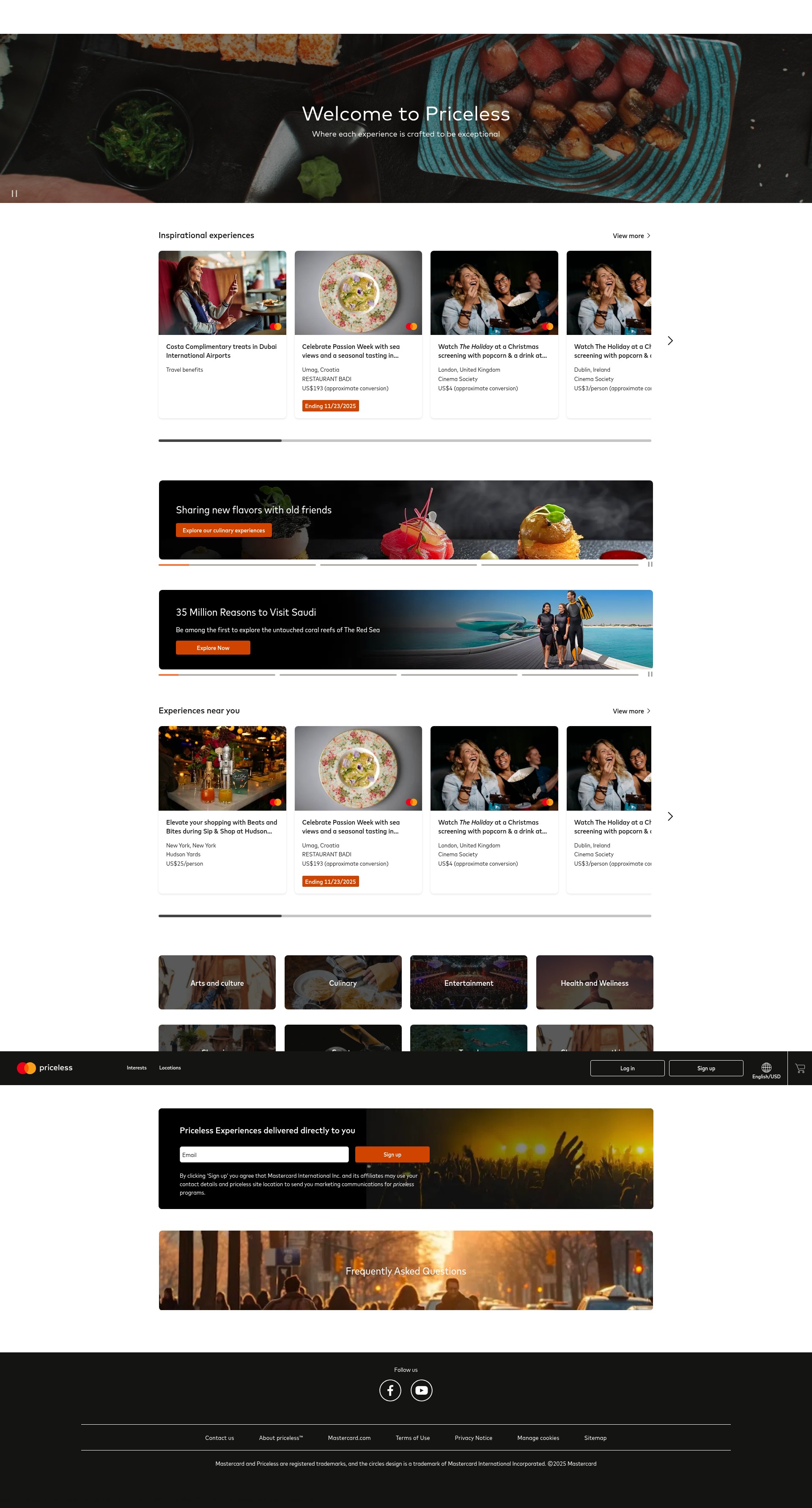 Screenshot of www.priceless.com