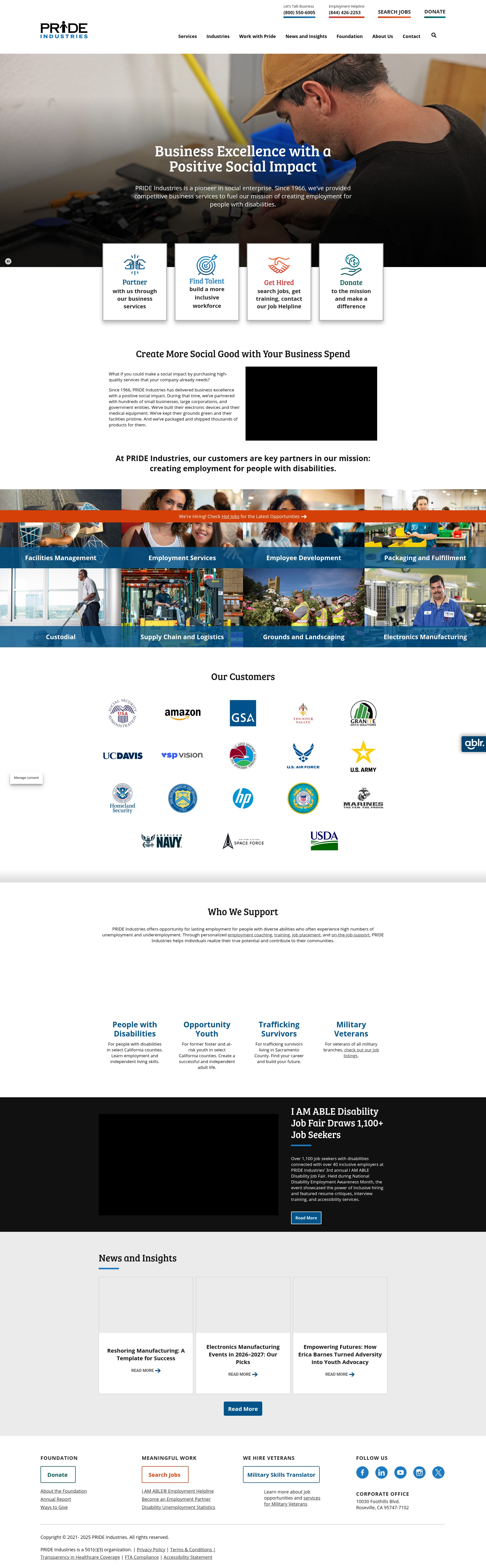 Screenshot of www.prideindustries.com