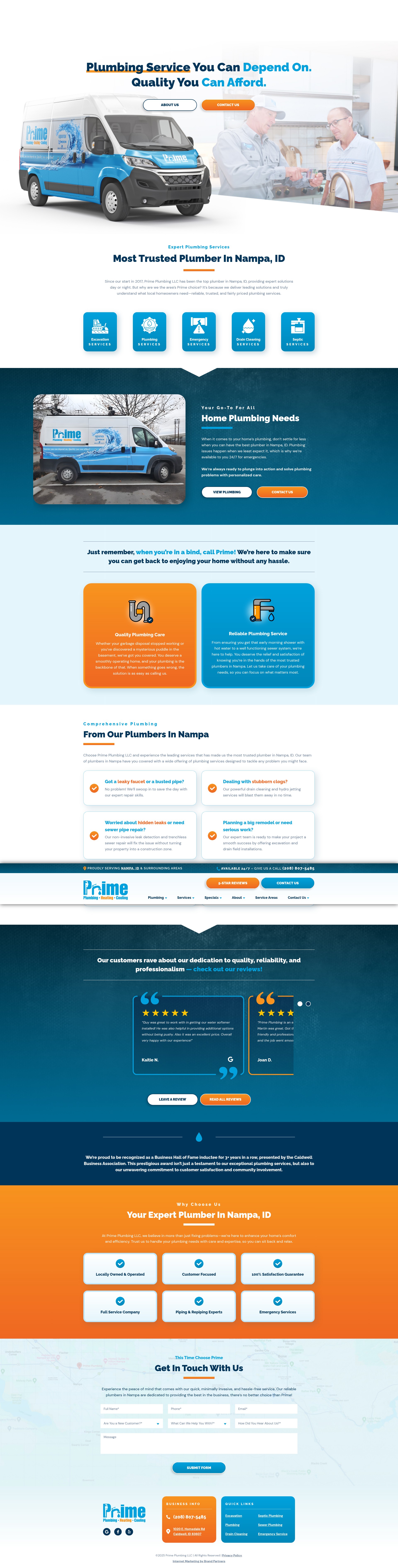 Screenshot of www.primeplumbingidaho.com