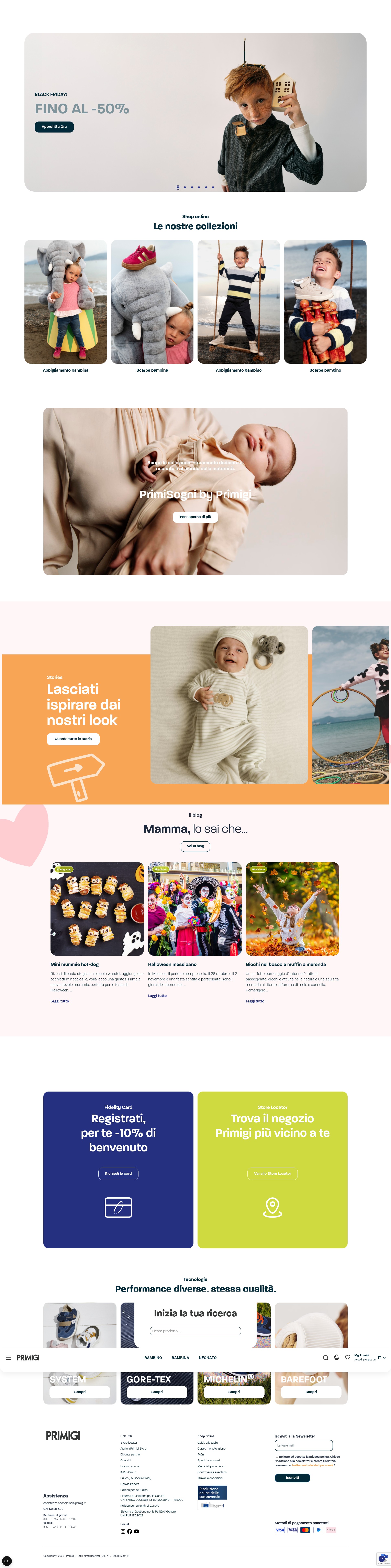 Screenshot of www.primigi.it
