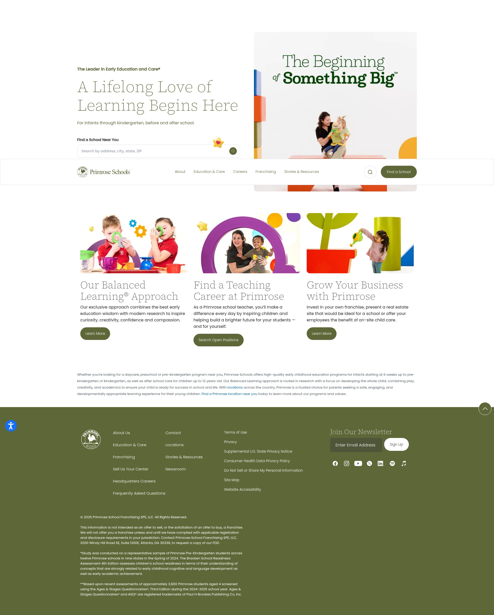 Screenshot of www.primroseschools.com
