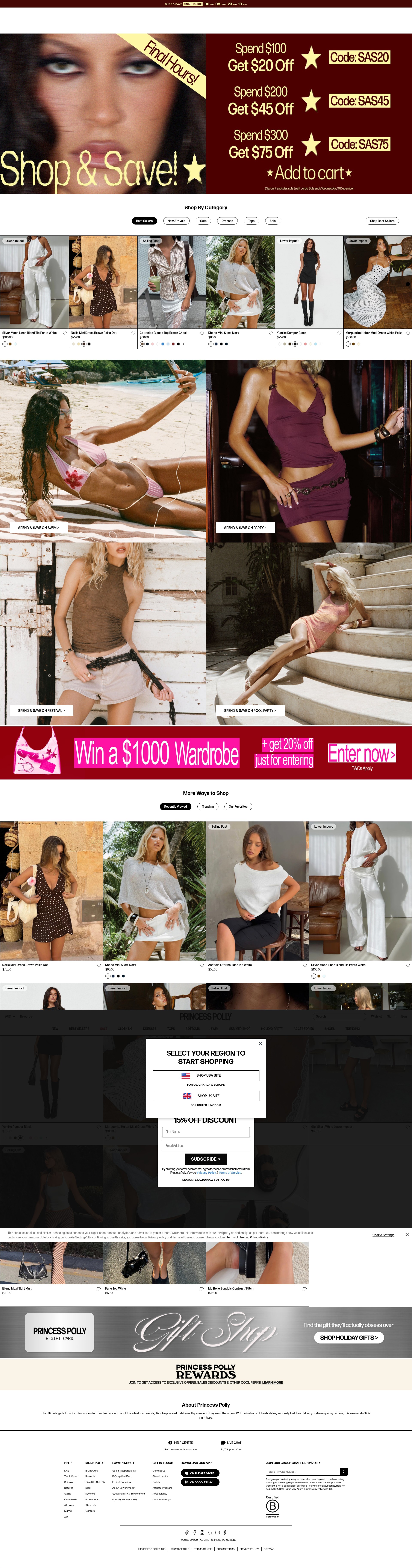 Screenshot of www.princesspolly.com.au