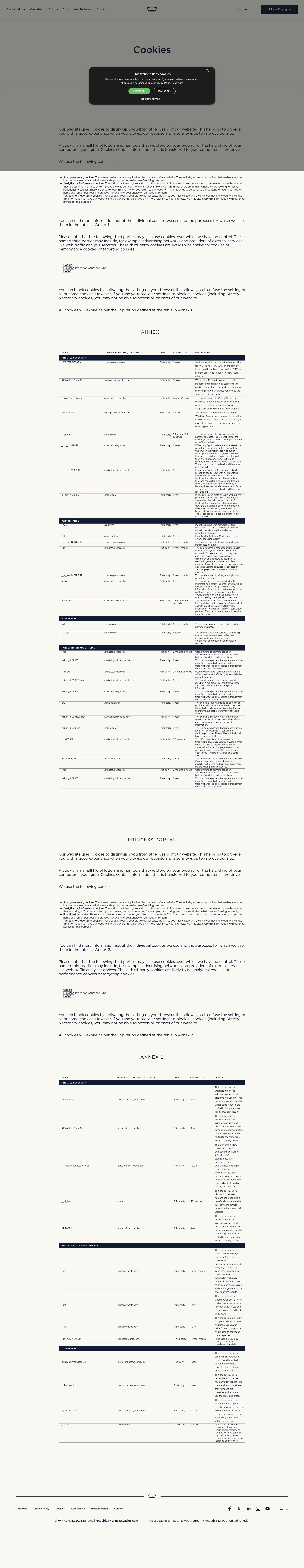Screenshot of www.princessyachts.com