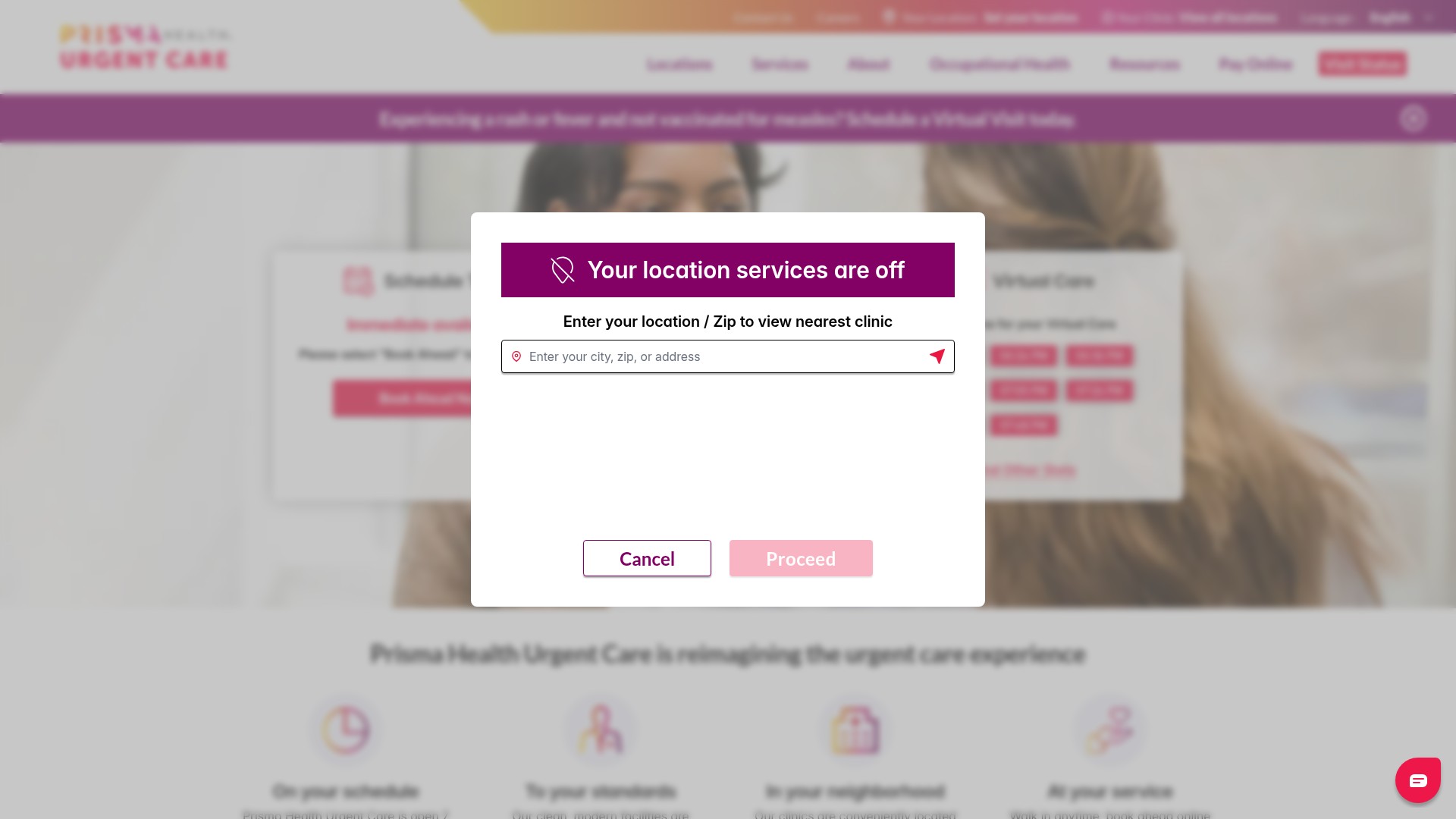 Screenshot of www.prismahealthurgentcare.org