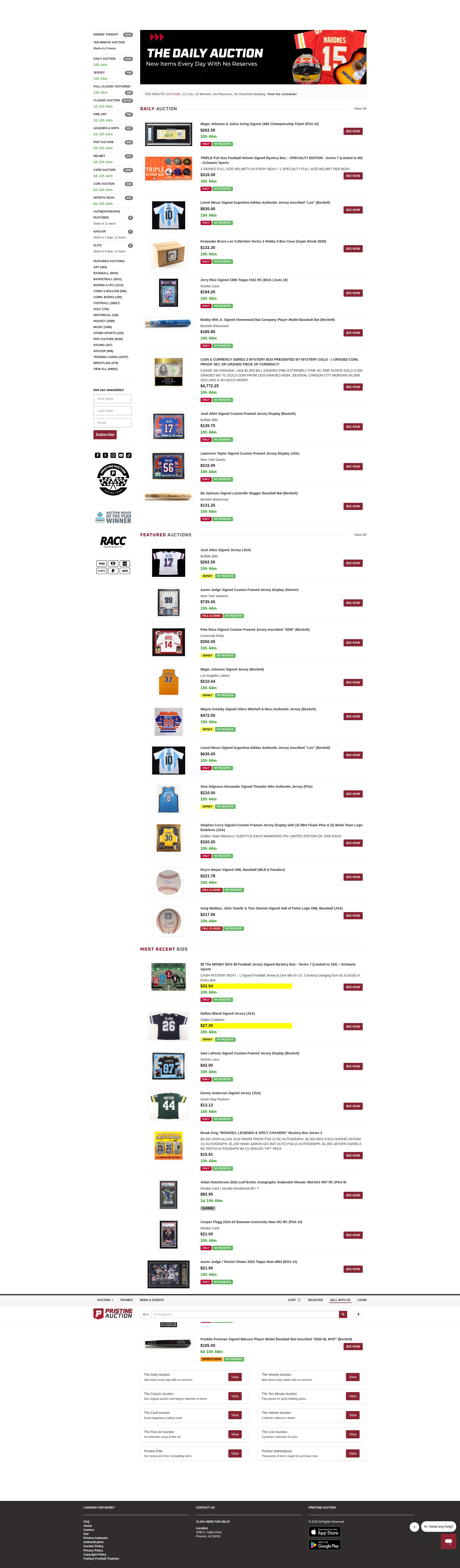 Screenshot of www.pristineauction.com
