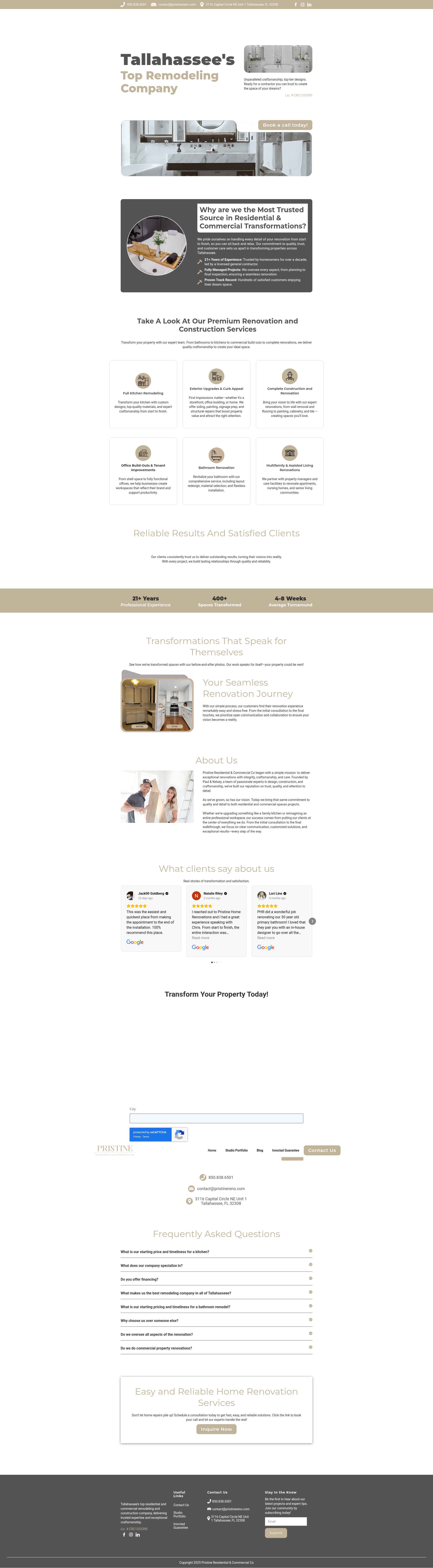Screenshot of www.pristinereno.com