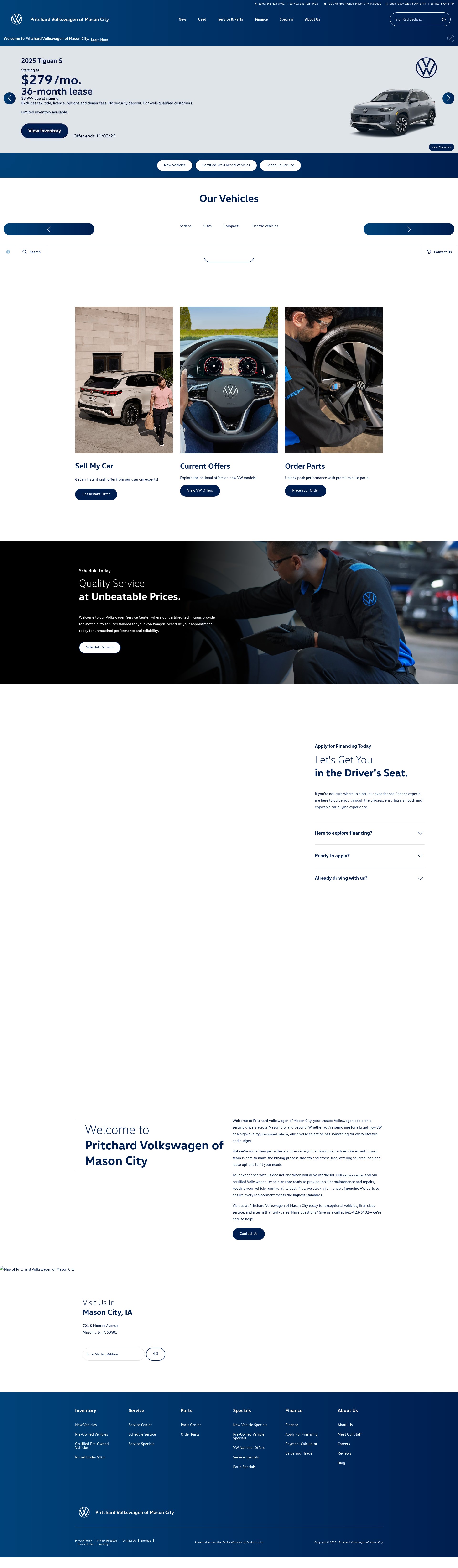 Screenshot of www.pritchardsvw.com