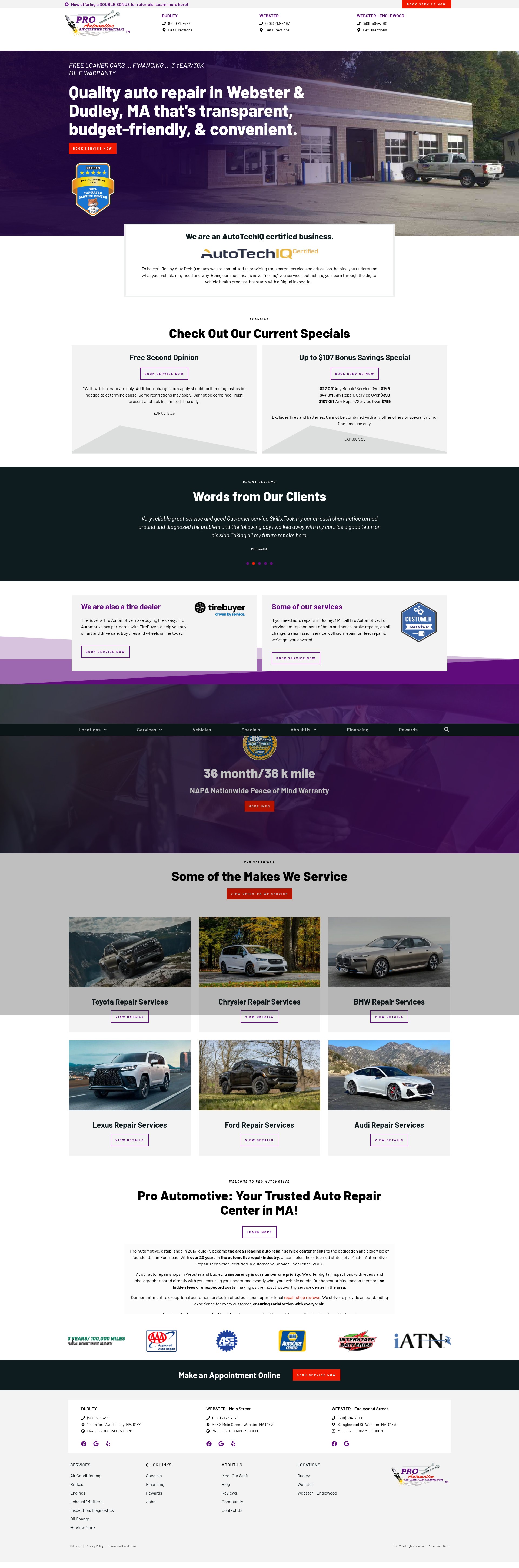 Screenshot of www.proautomotivema.com