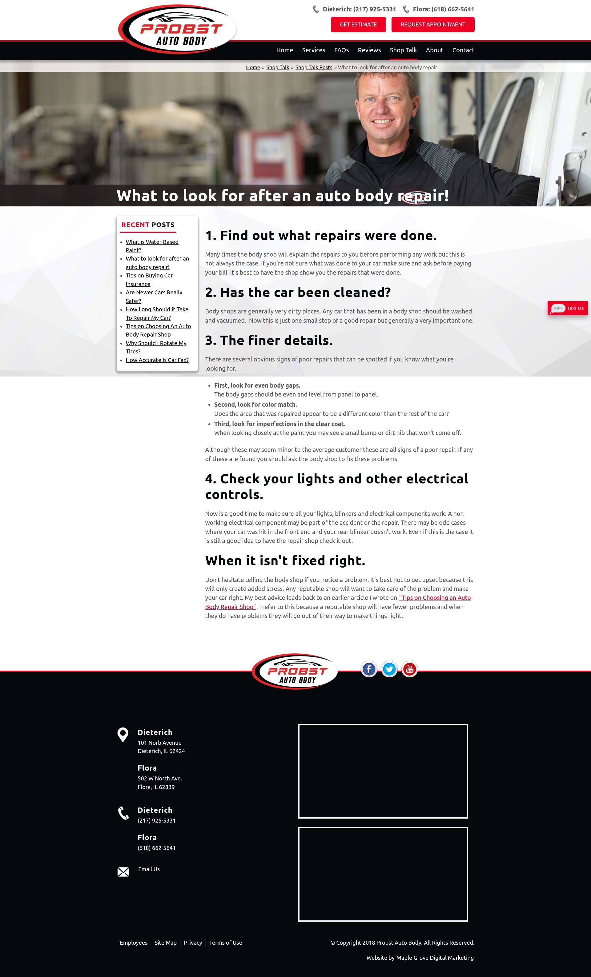 Screenshot of www.probstautobody.com