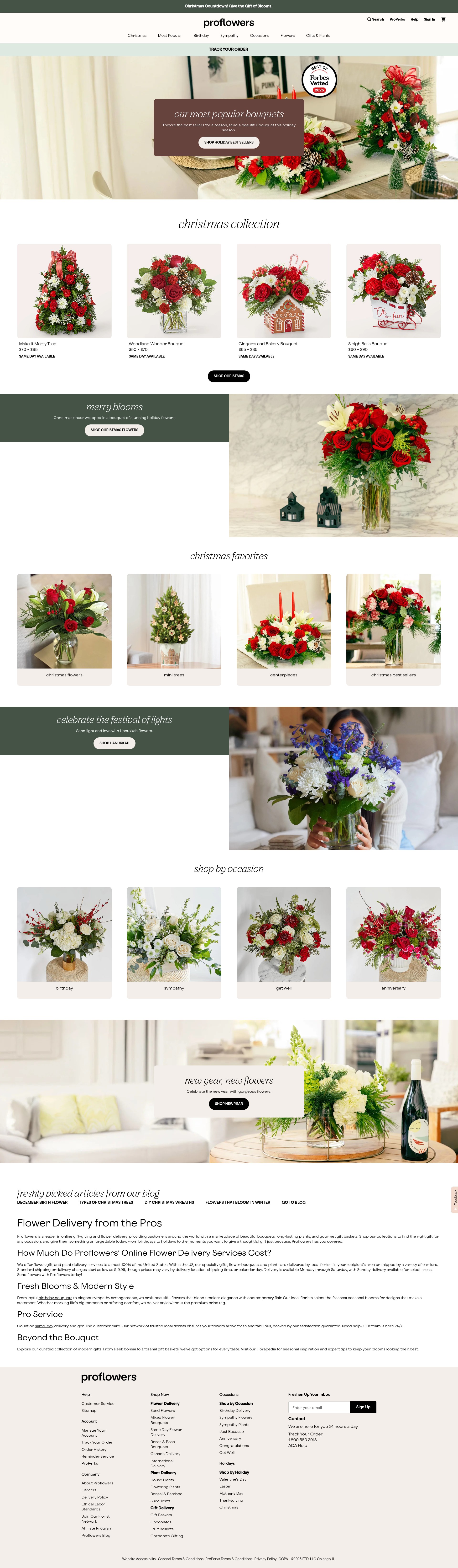 Screenshot of www.proflowers.com