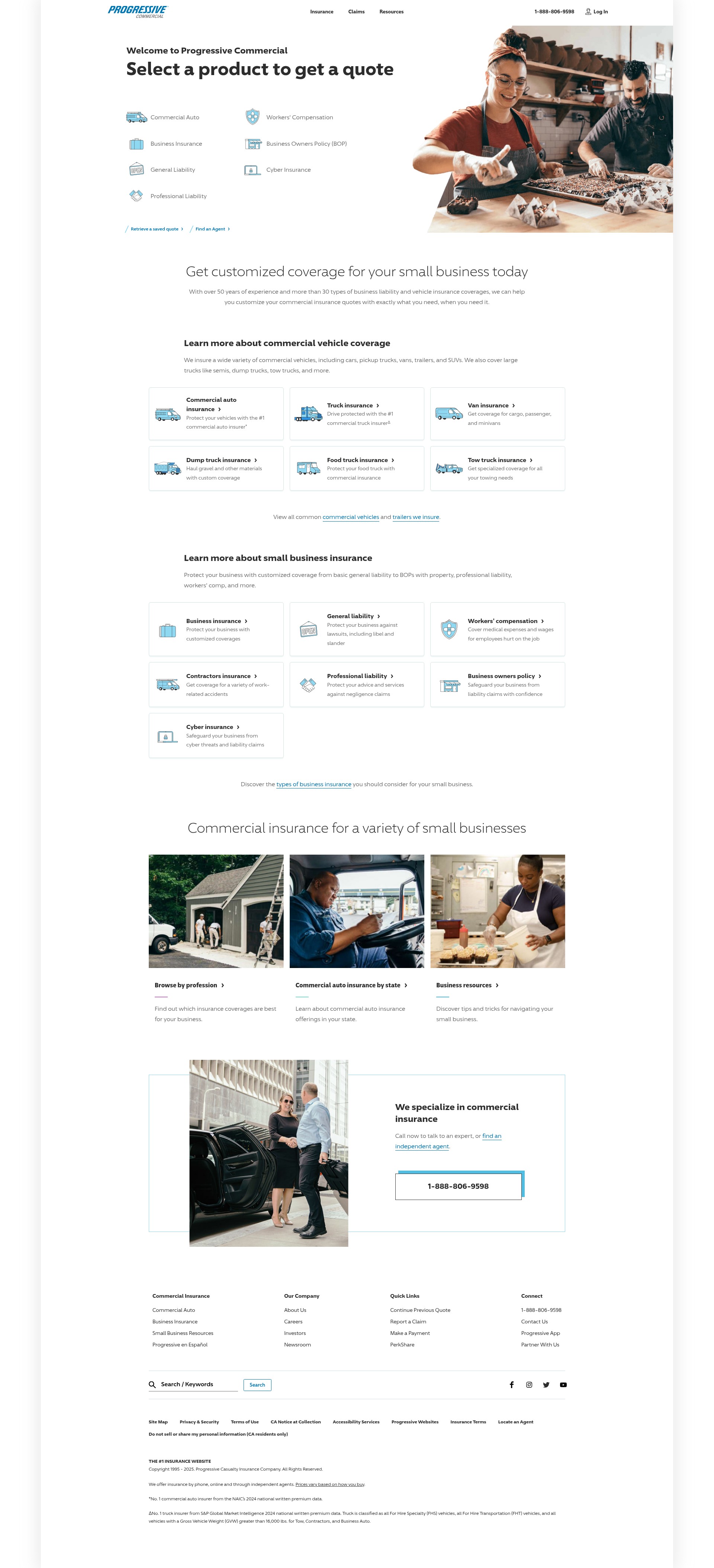 Screenshot of www.progressivecommercial.com