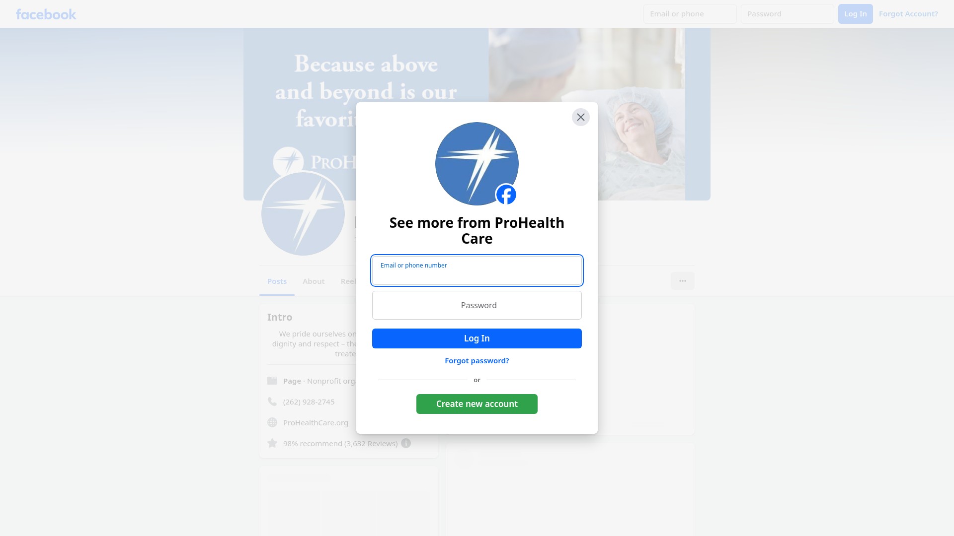 Screenshot of www.prohealthcare.org