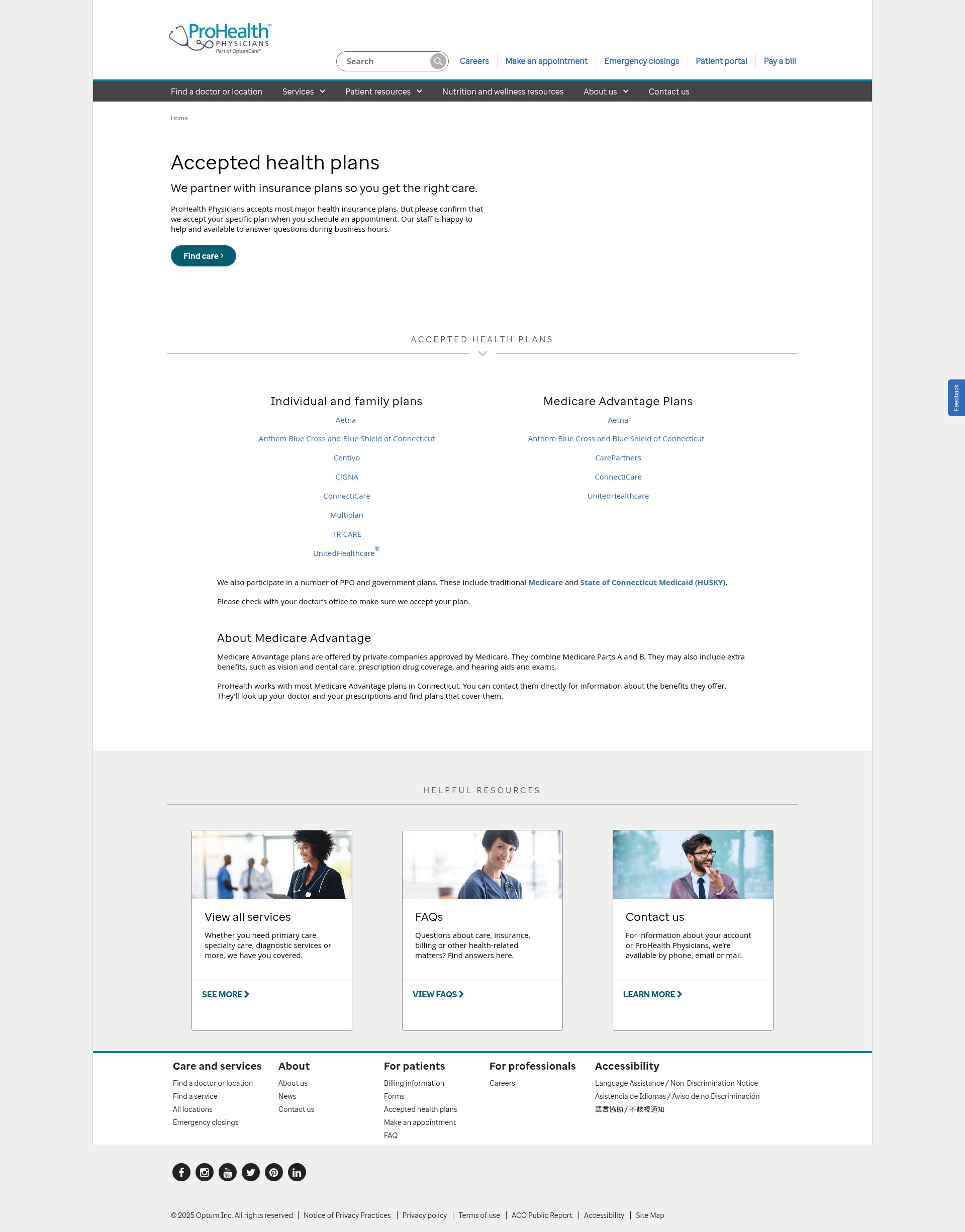 Screenshot of www.prohealthmd.com