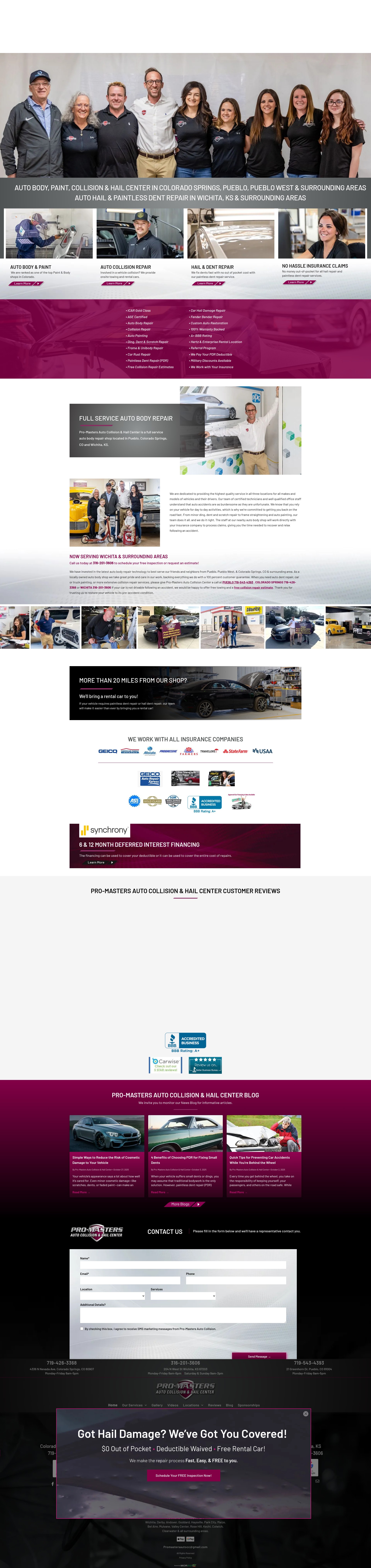 Screenshot of www.promastersautocc.com
