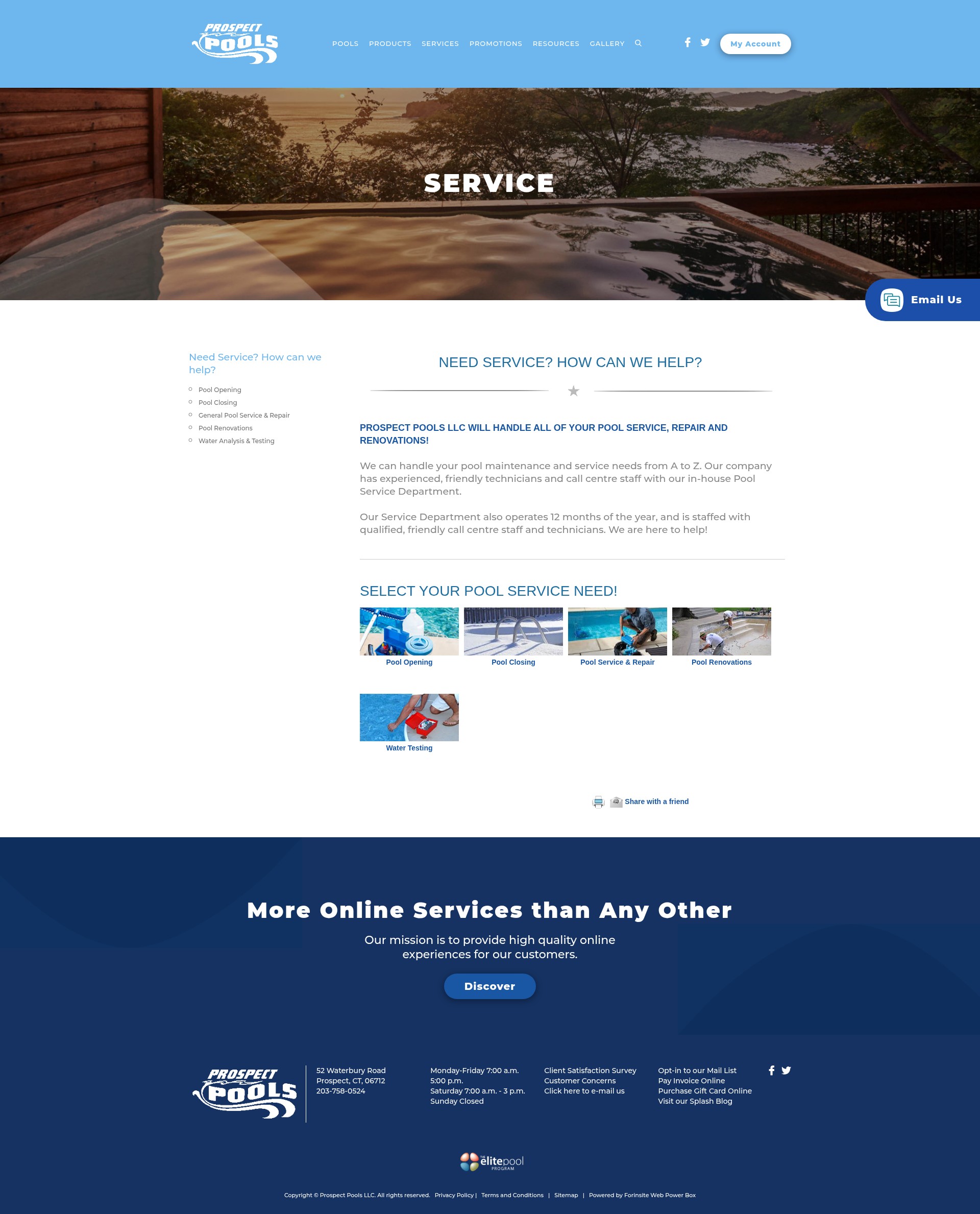 Screenshot of www.prospectpoolsllc.com