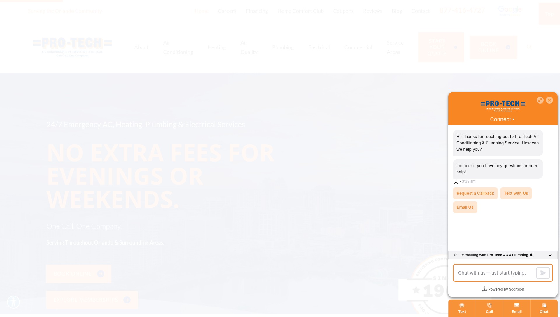Screenshot of www.protechac.com