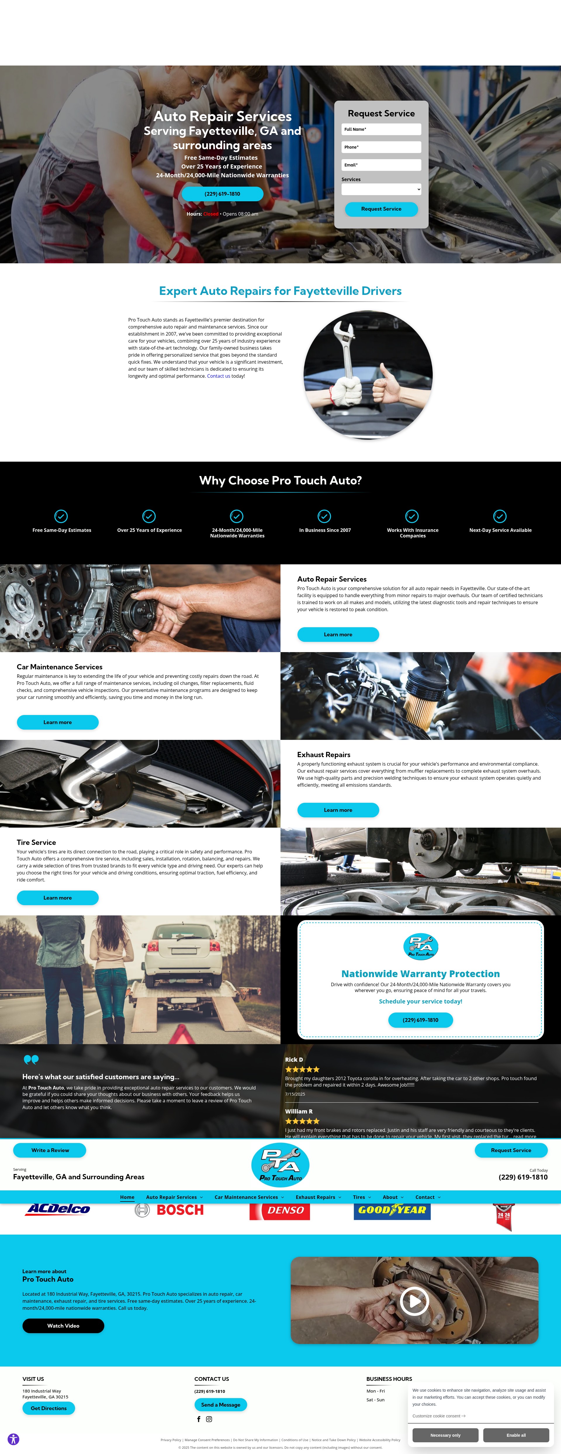 Screenshot of www.protouchautorepair30215.com