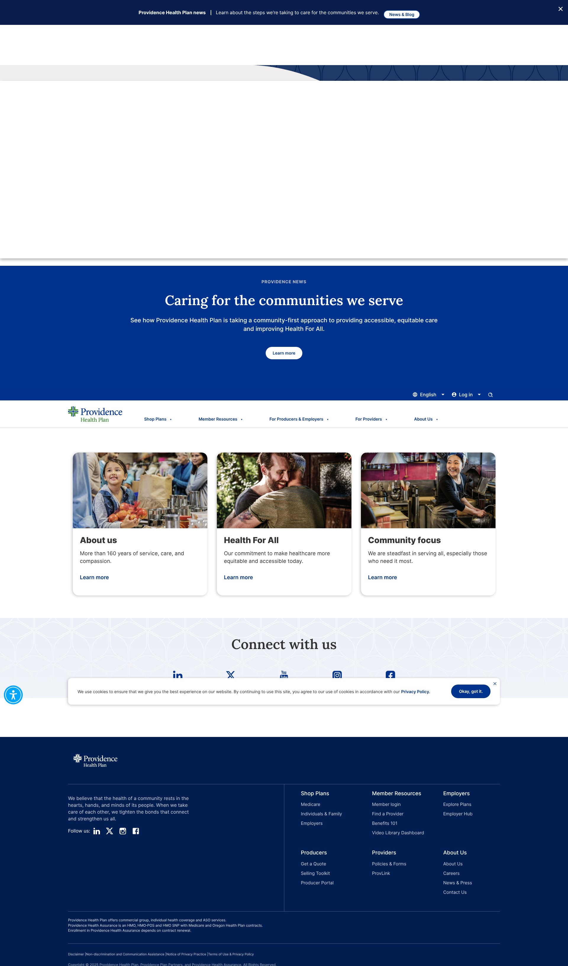 Screenshot of www.providencehealthplan.com