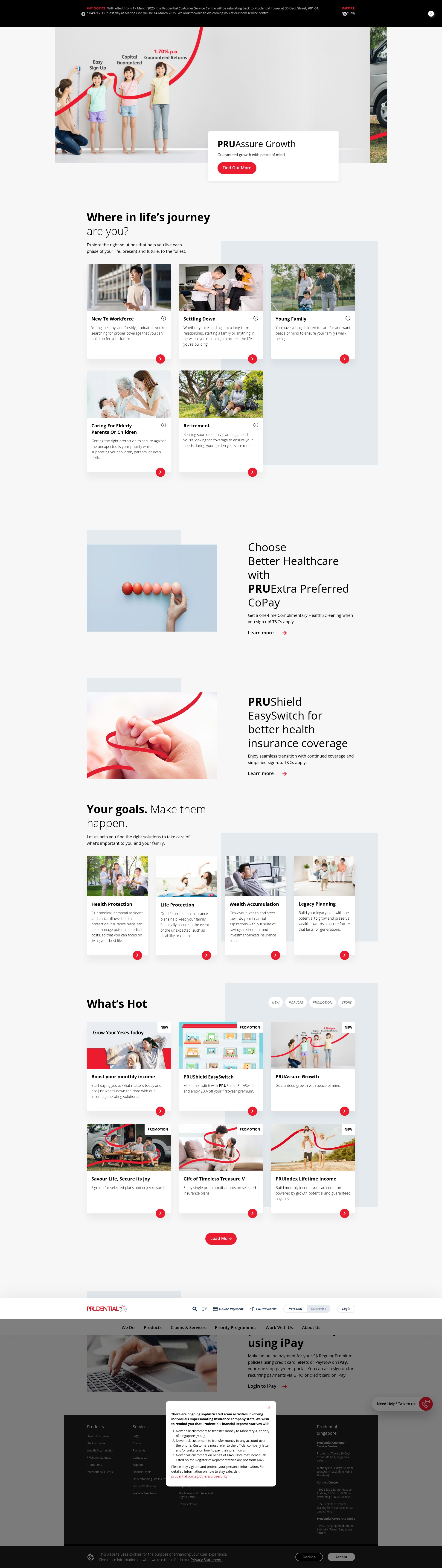 Screenshot of www.prudential.com.sg