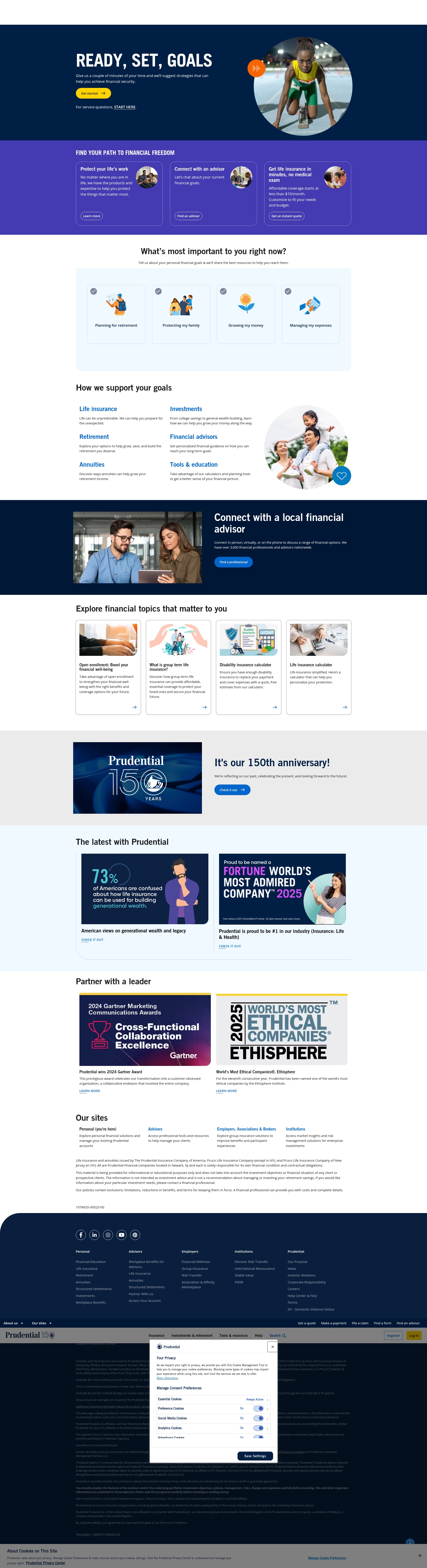 Screenshot of www.prudential.com