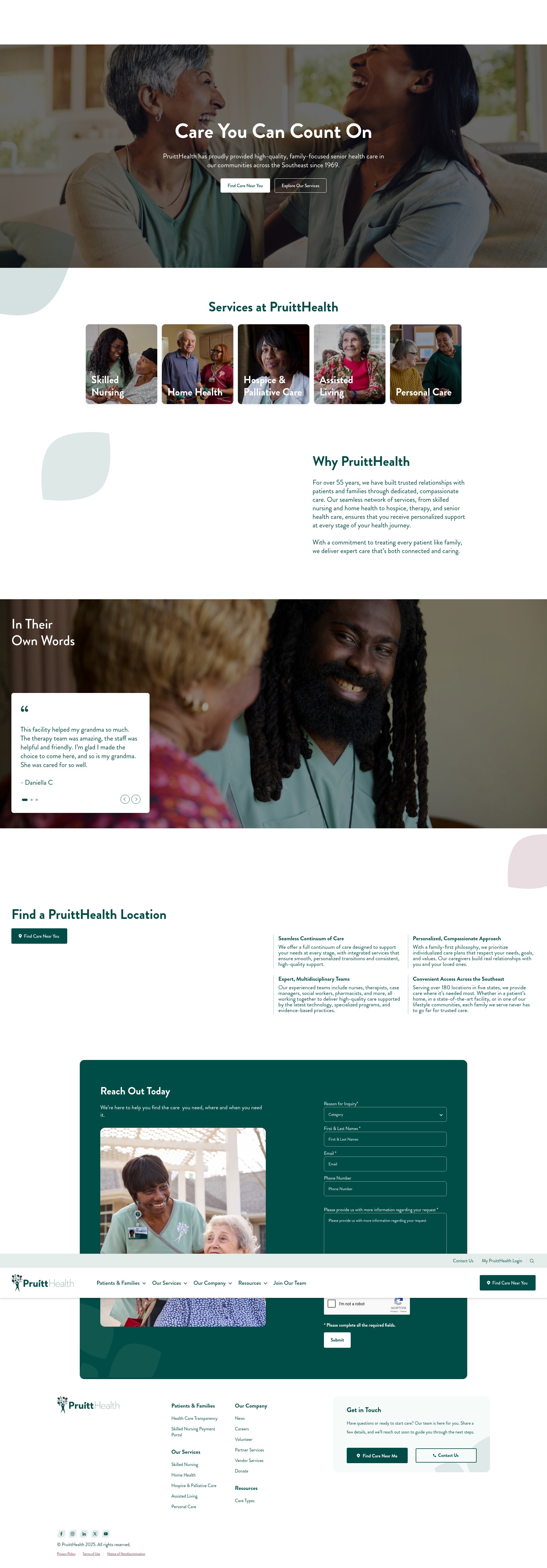 Screenshot of www.pruitthealth.com
