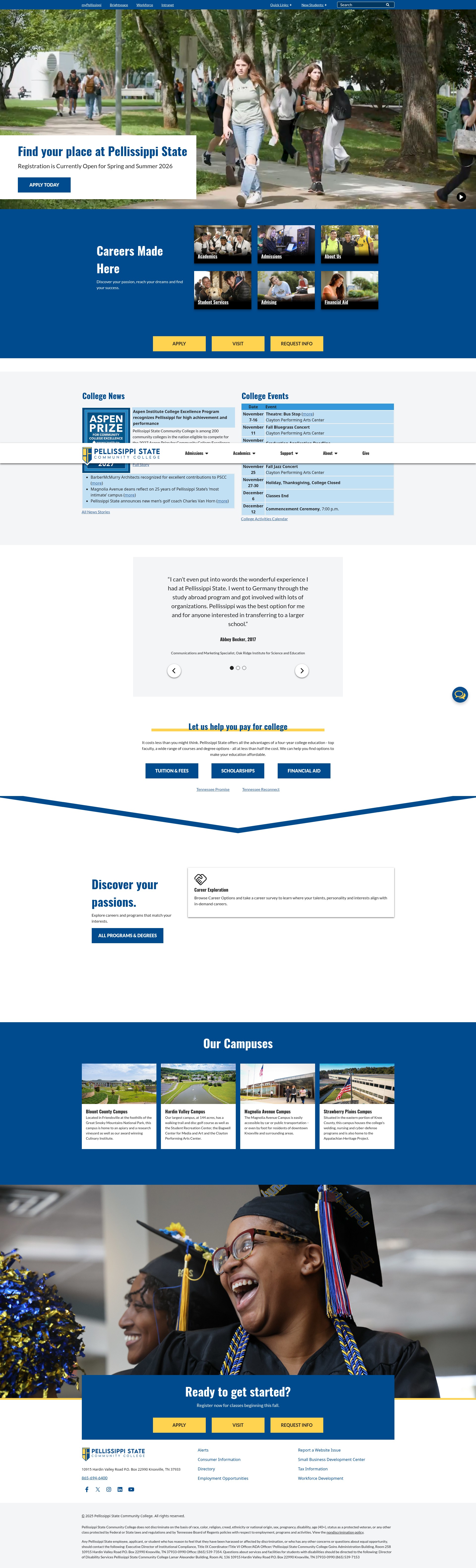 Screenshot of www.pstcc.edu