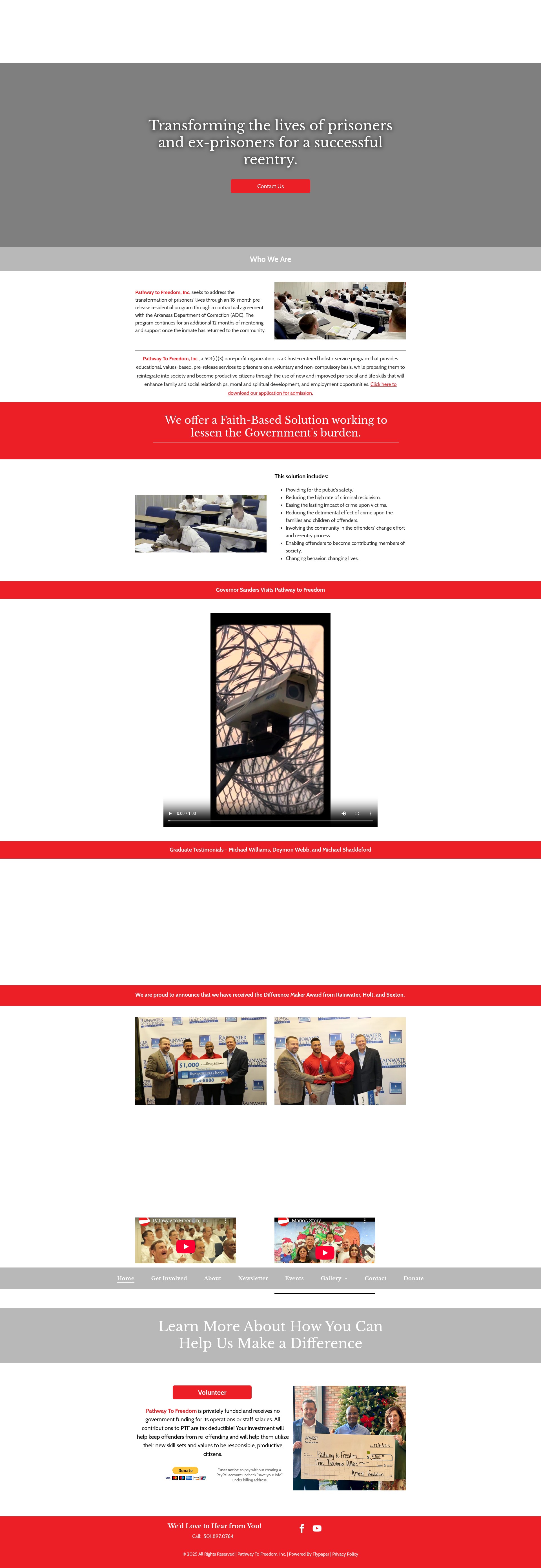 Screenshot of www.ptfprison.org