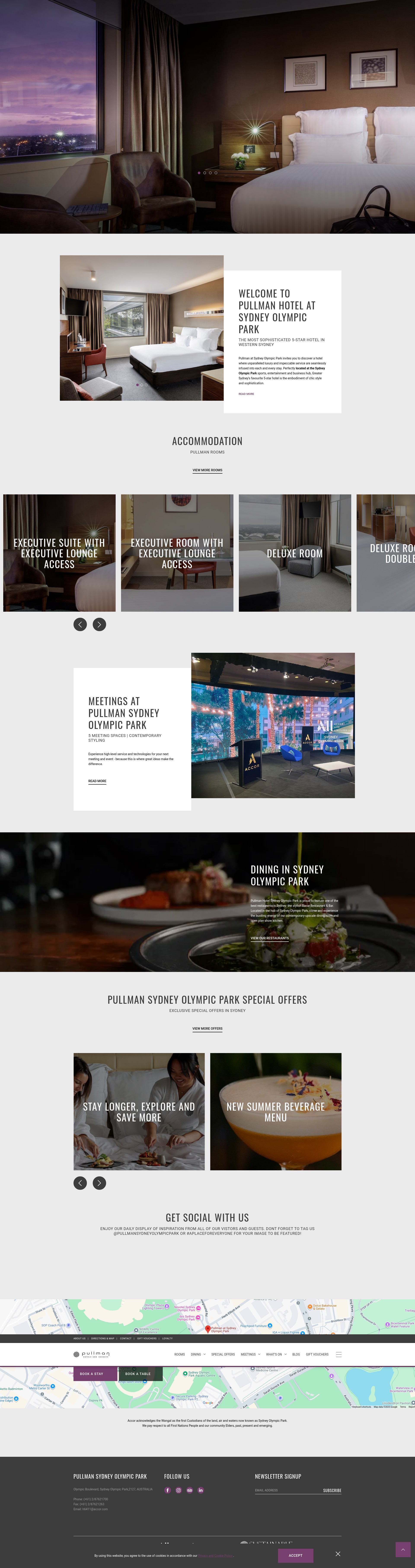 Screenshot of www.pullmansydneyolympicpark.com.au