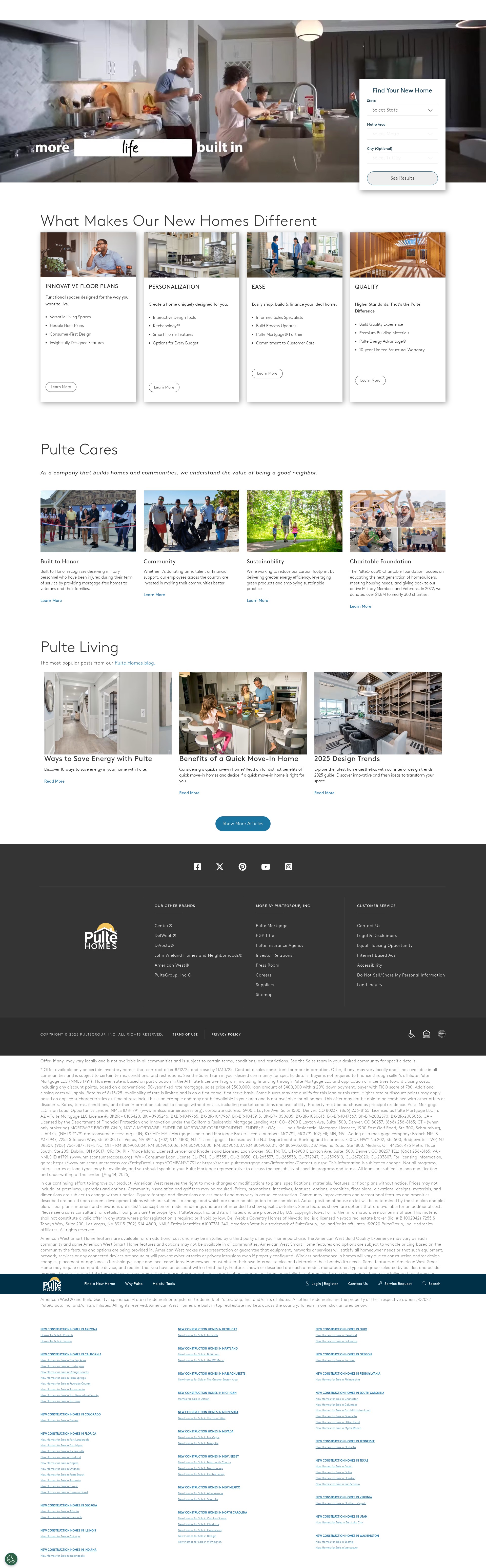 Screenshot of www.pulte.com