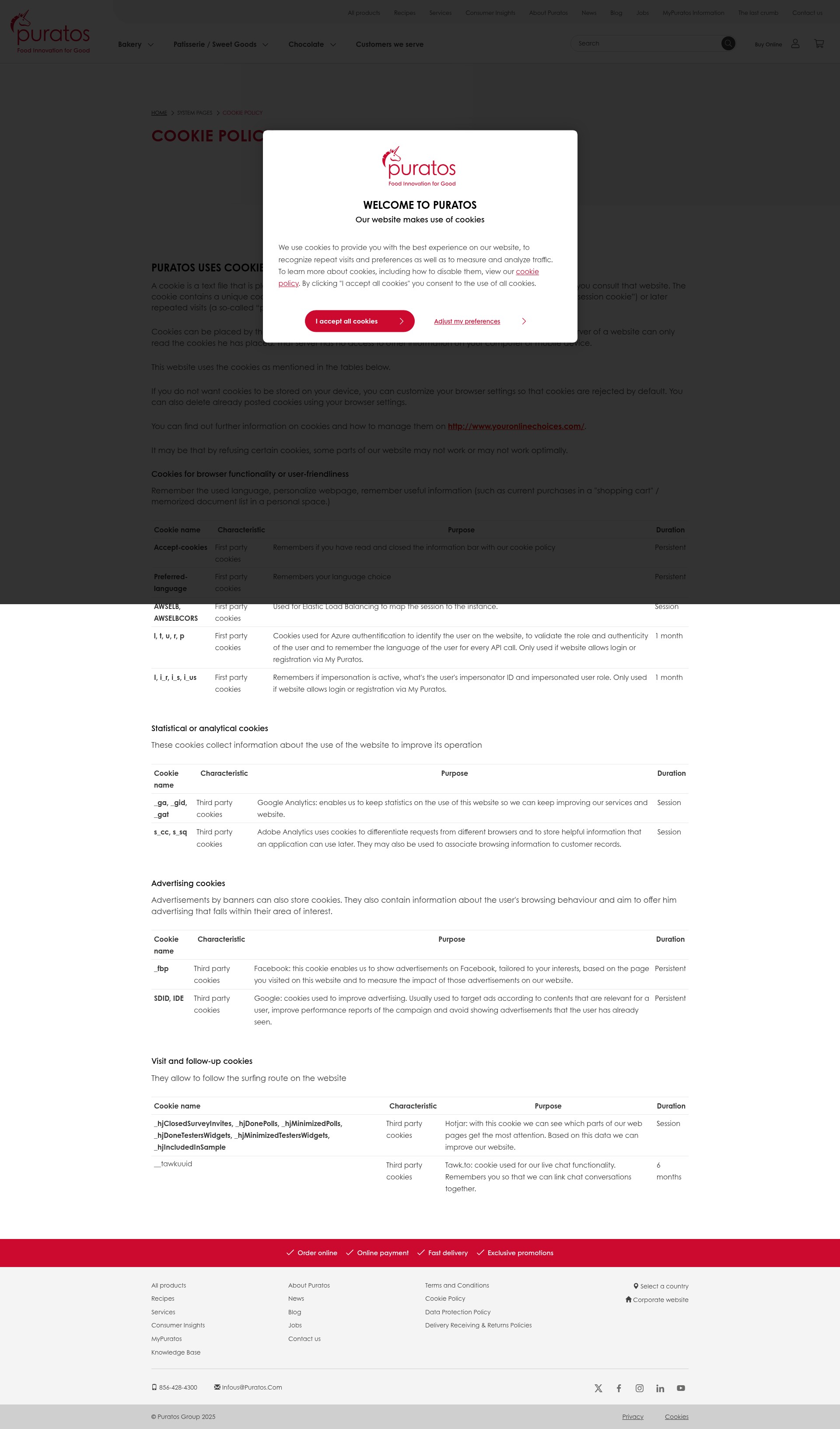 Screenshot of www.puratos.us