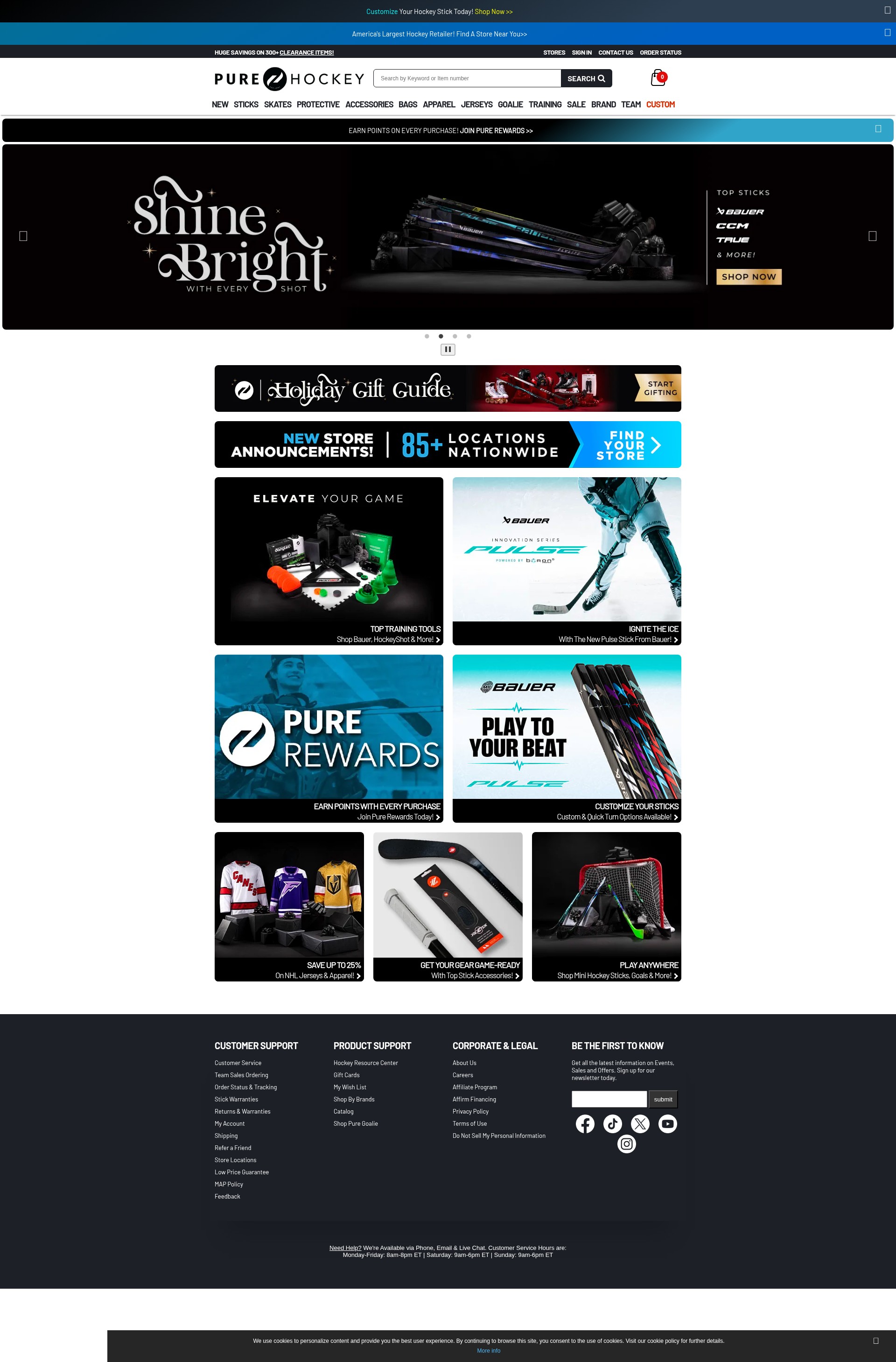 Screenshot of www.purehockey.com