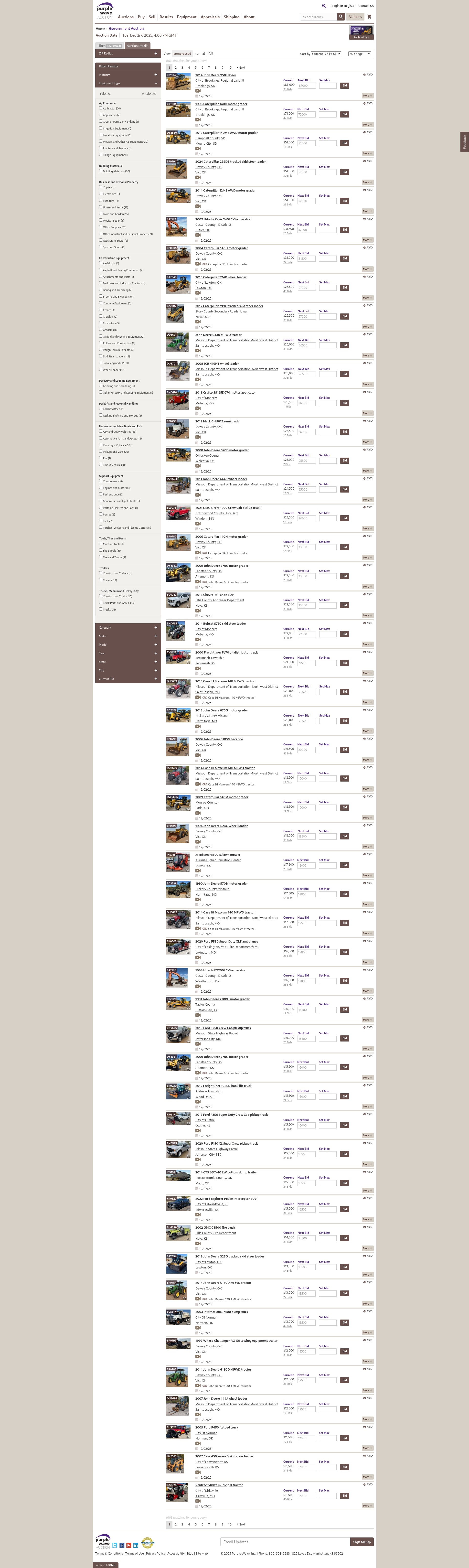 Screenshot of www.purplewave.com