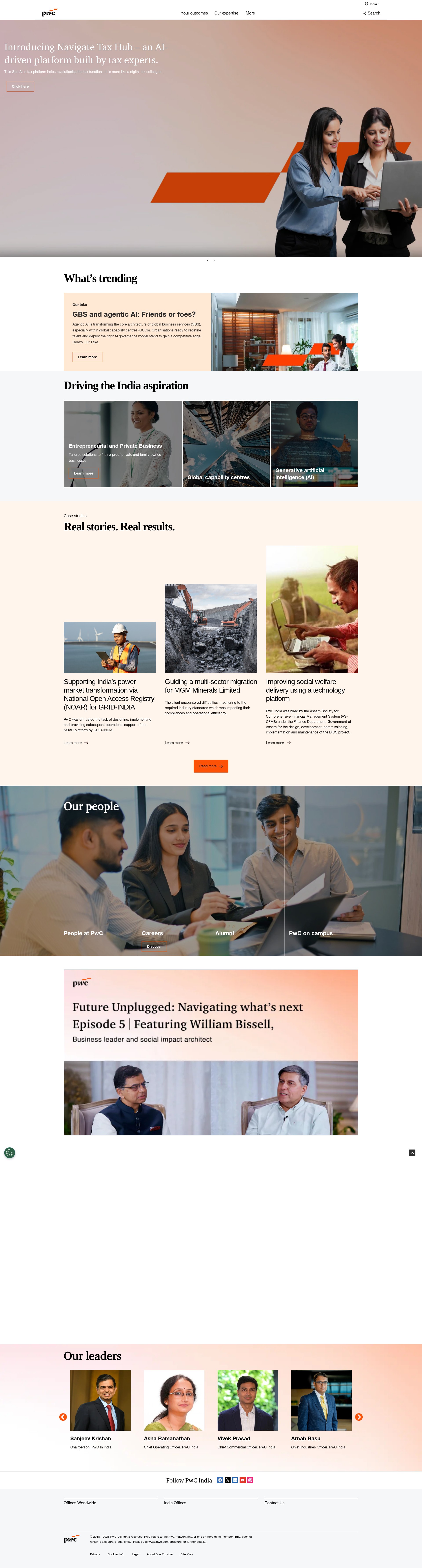 Screenshot of www.pwc.in
