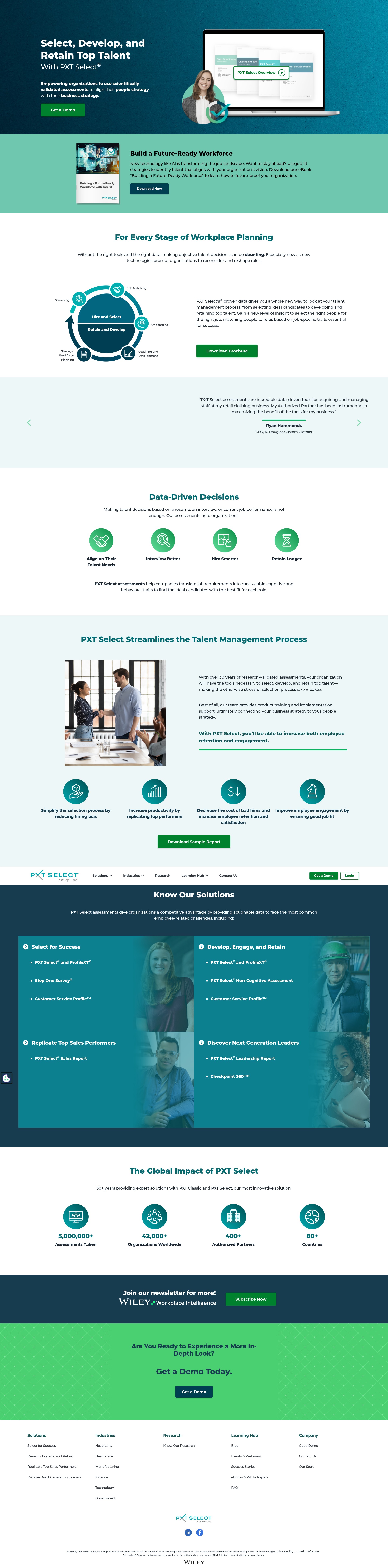 Screenshot of www.pxtselect.com