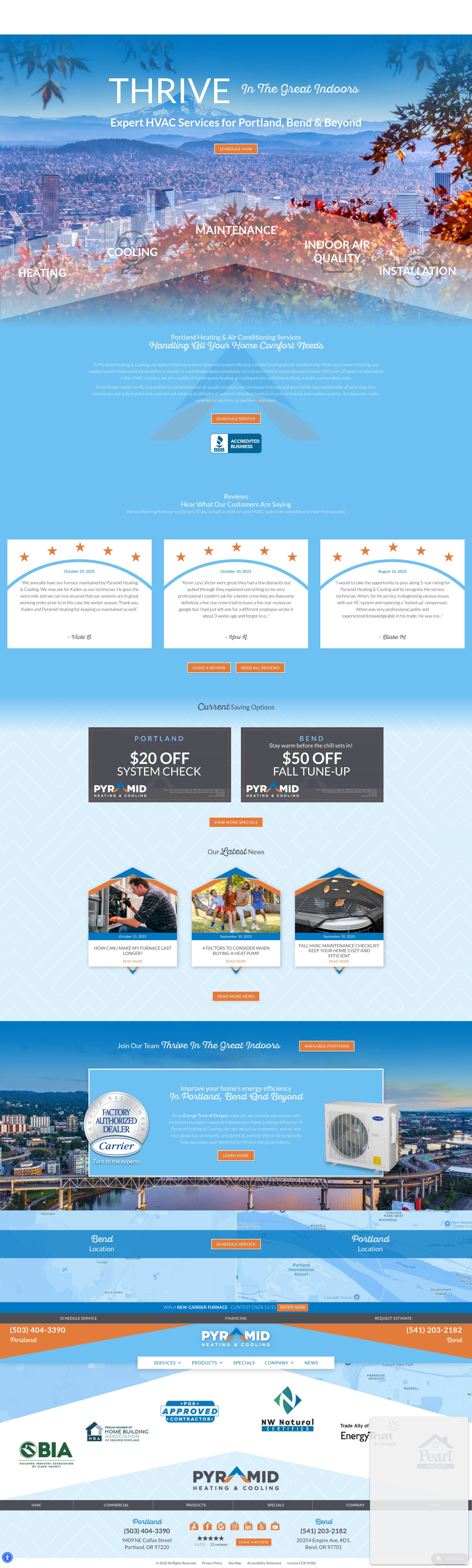 Screenshot of www.pyramidheating.com