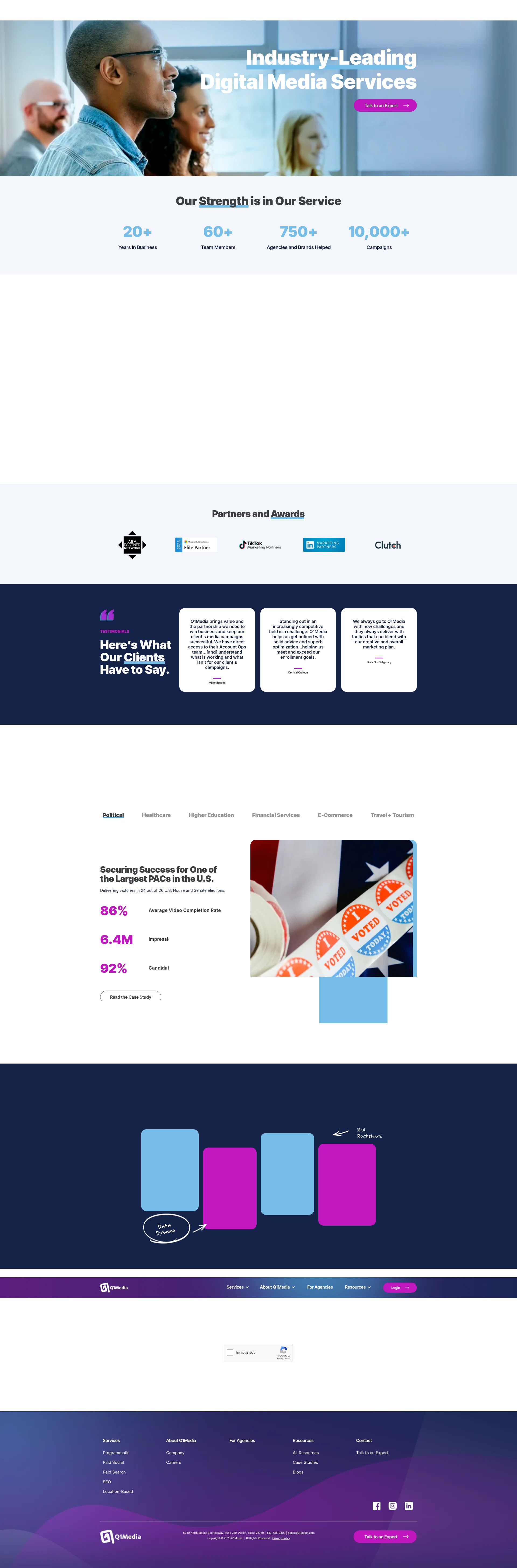 Screenshot of www.q1media.com