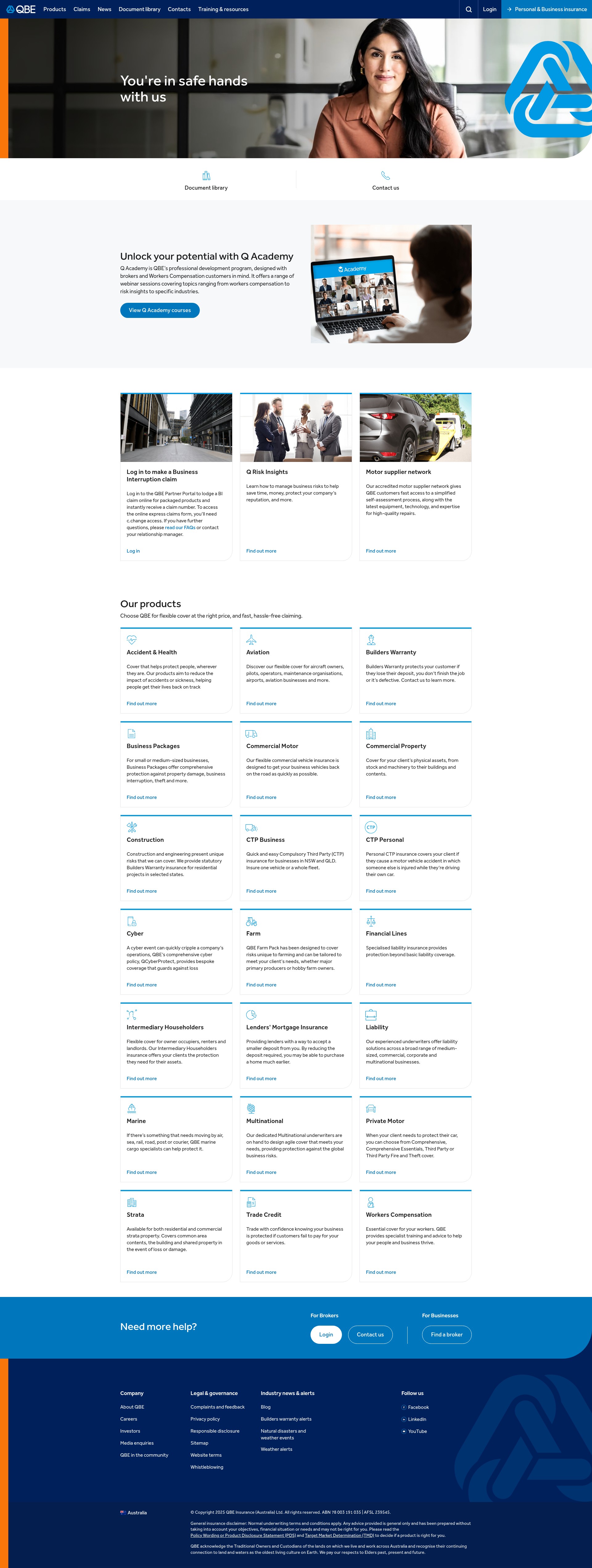 Screenshot of www.qbe.com