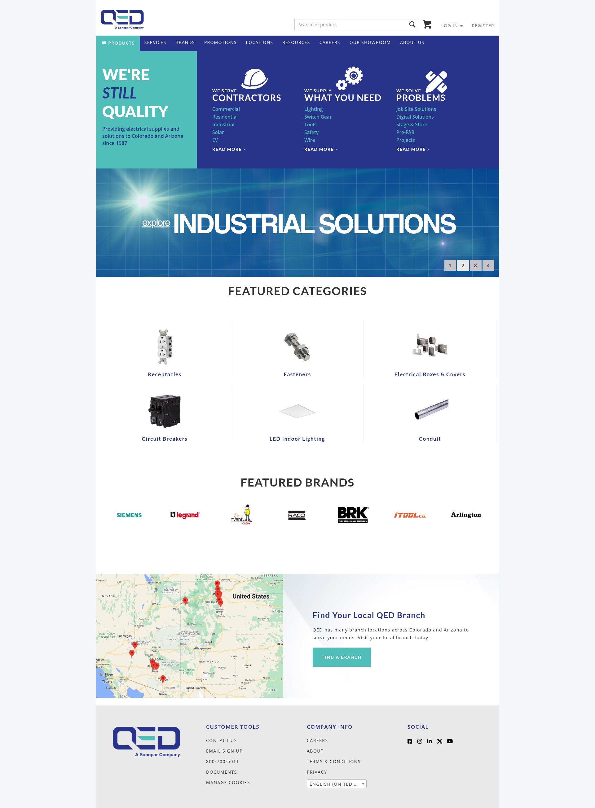 Screenshot of www.qedelectric.com