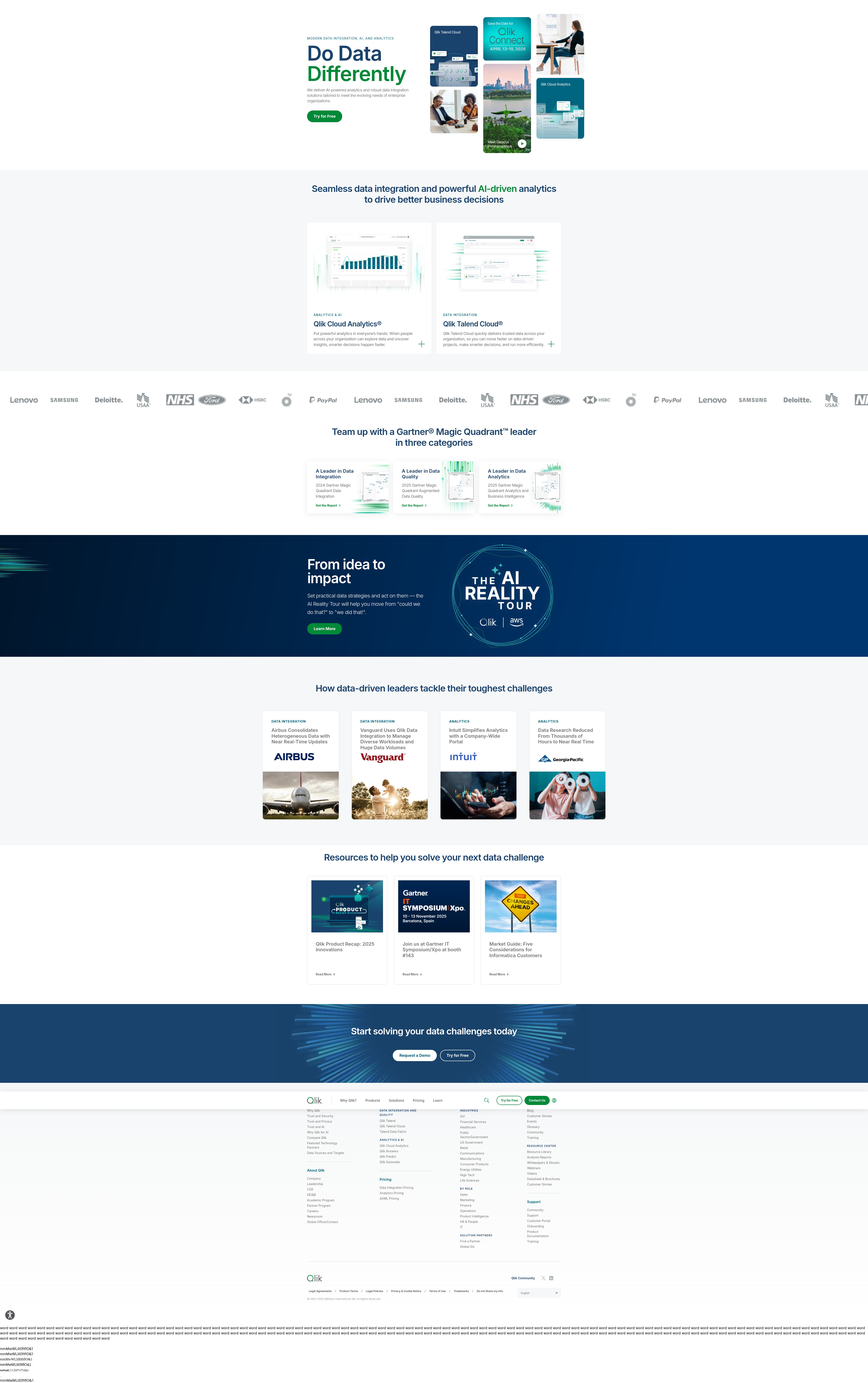 Screenshot of www.qlik.com
