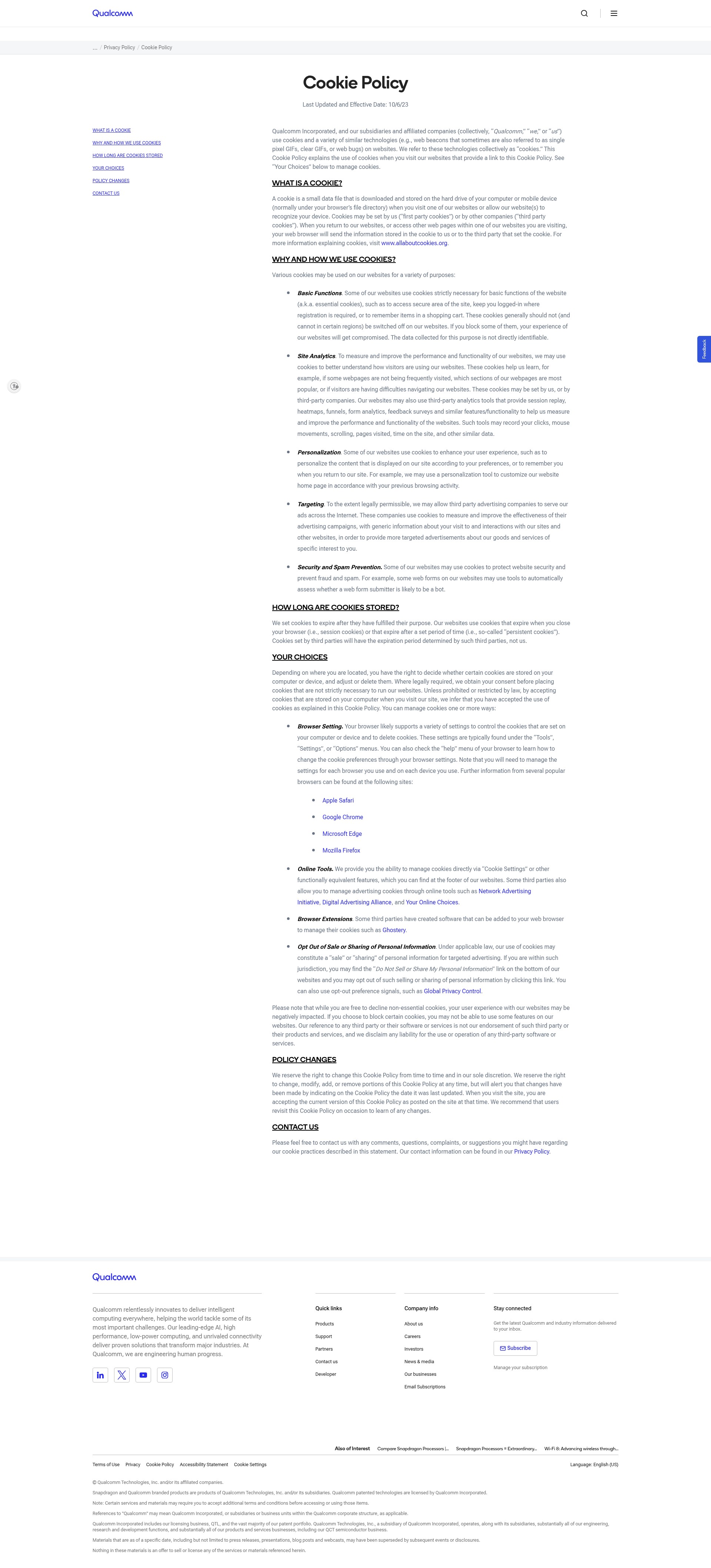 Screenshot of www.qualcomm.com