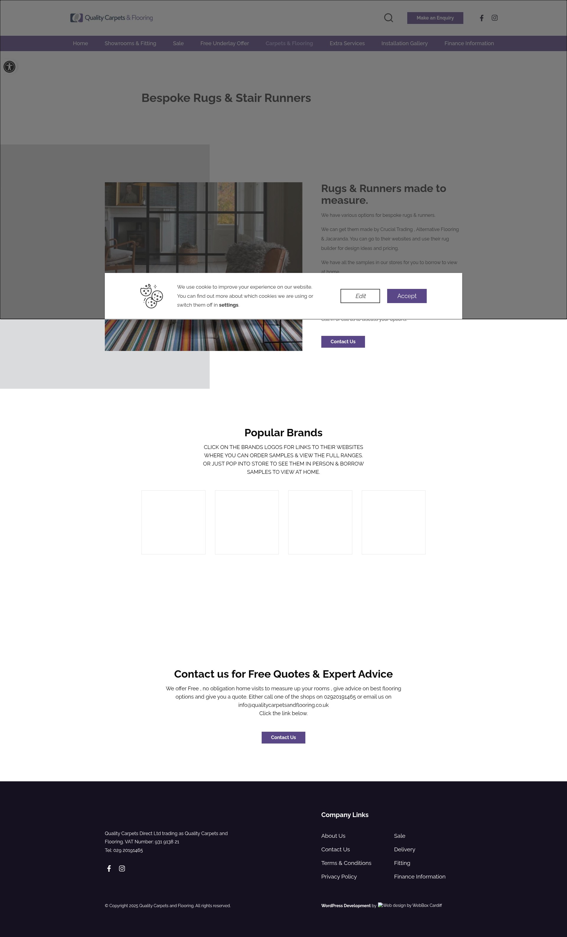 Screenshot of www.qualitycarpetsandflooring.co.uk