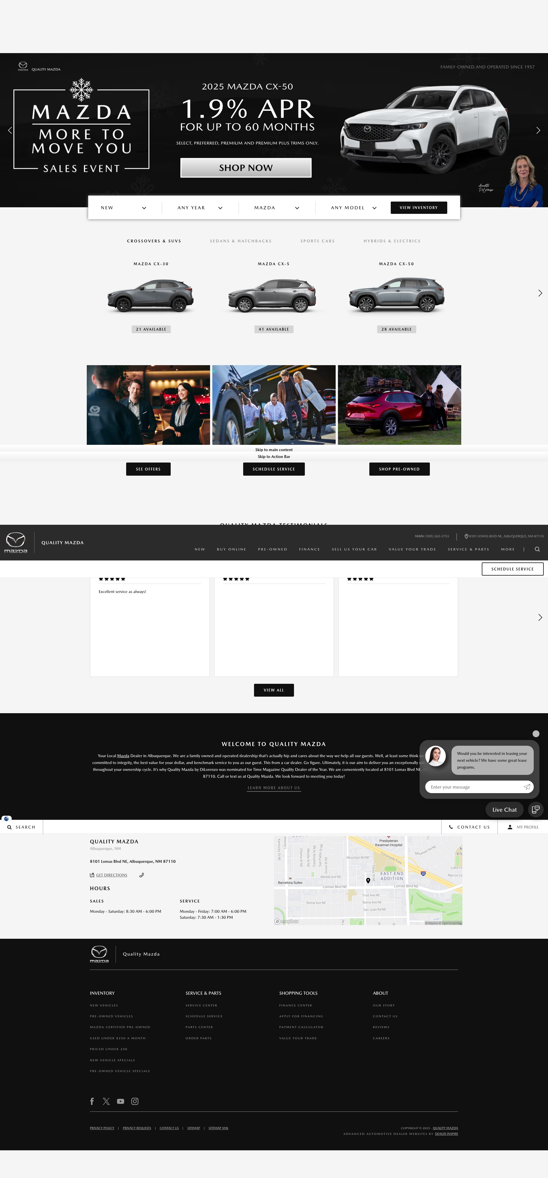 Screenshot of www.qualitymazdanm.com