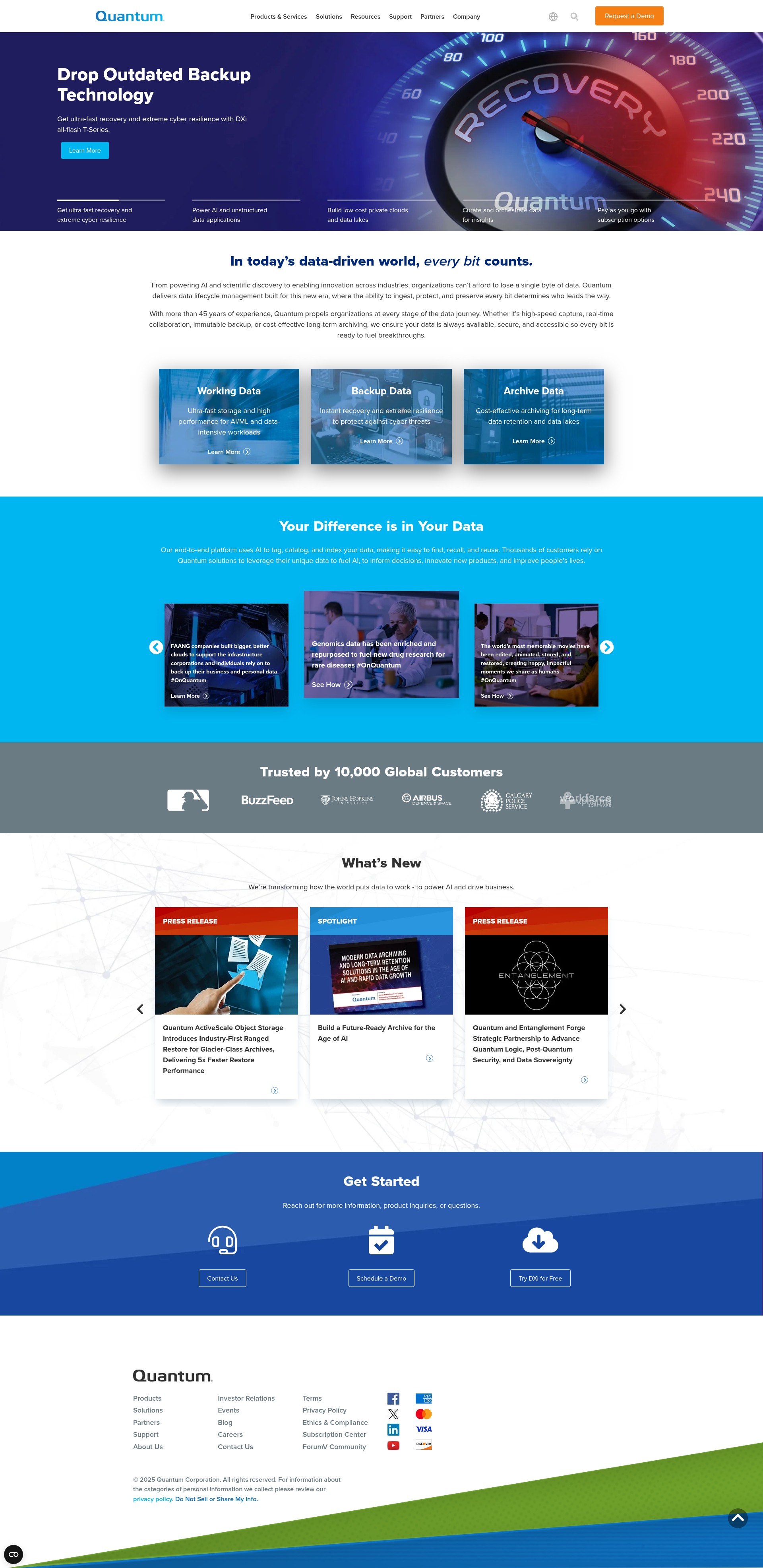 Screenshot of www.quantum.com