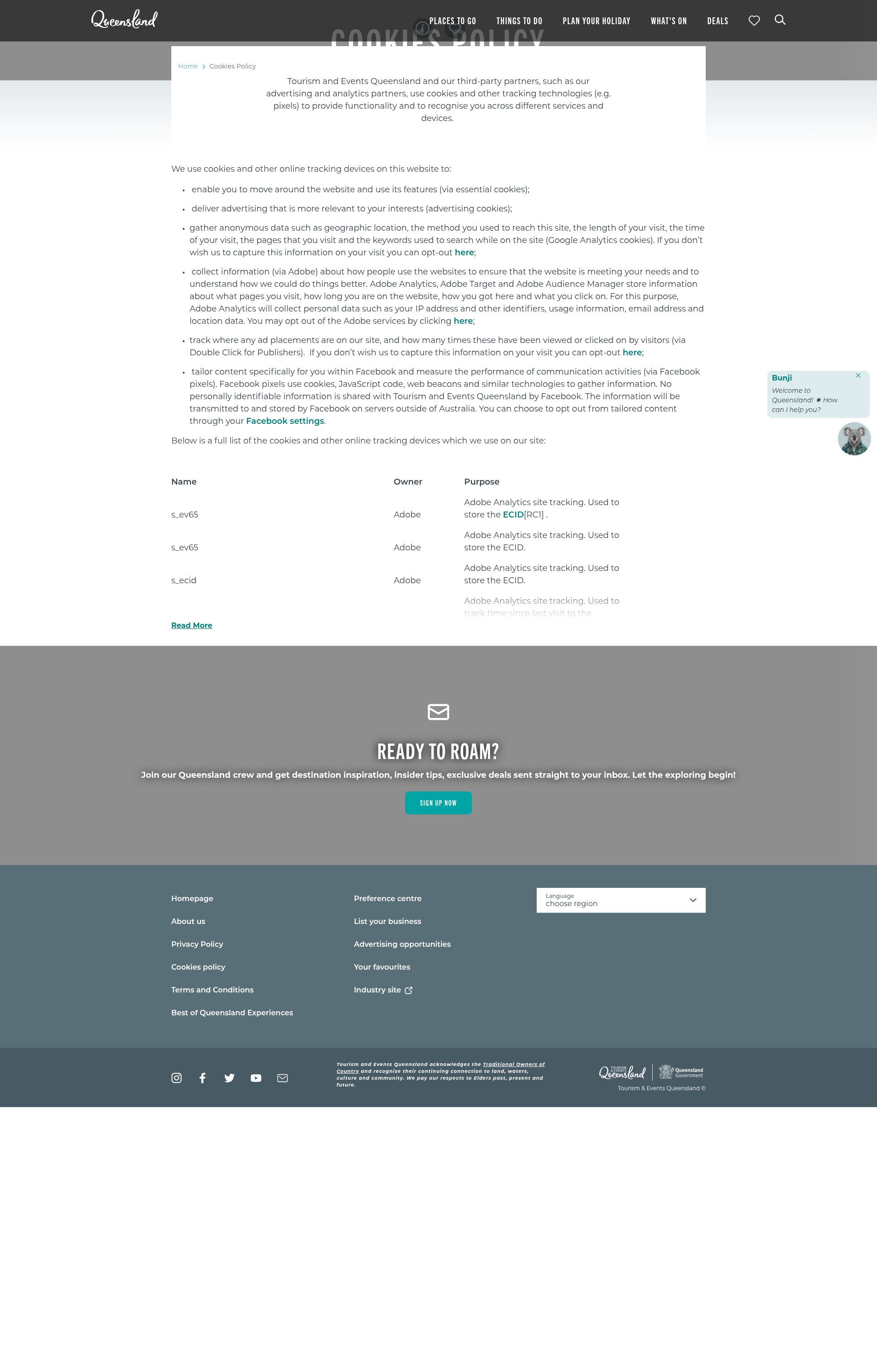 Screenshot of www.queensland.com