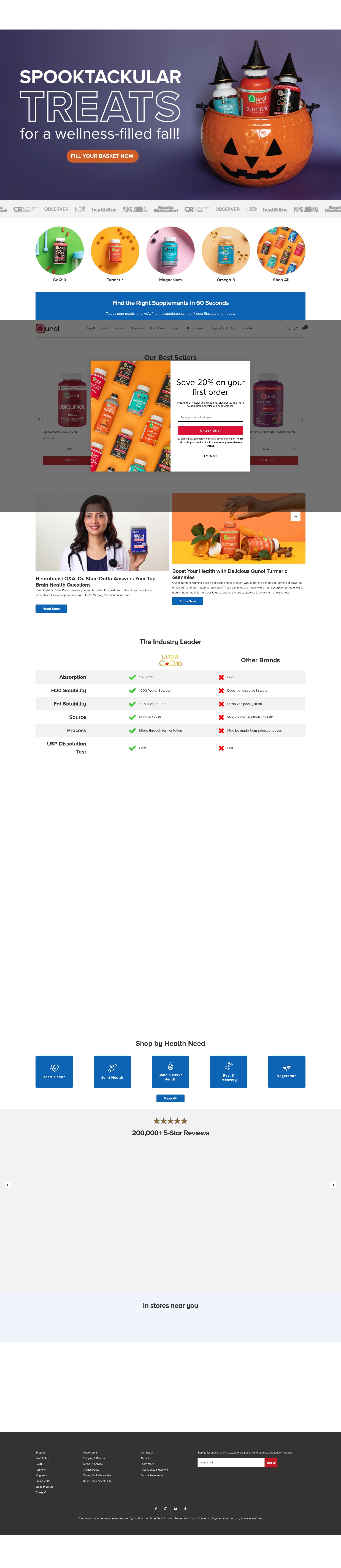 Screenshot of www.qunol.com